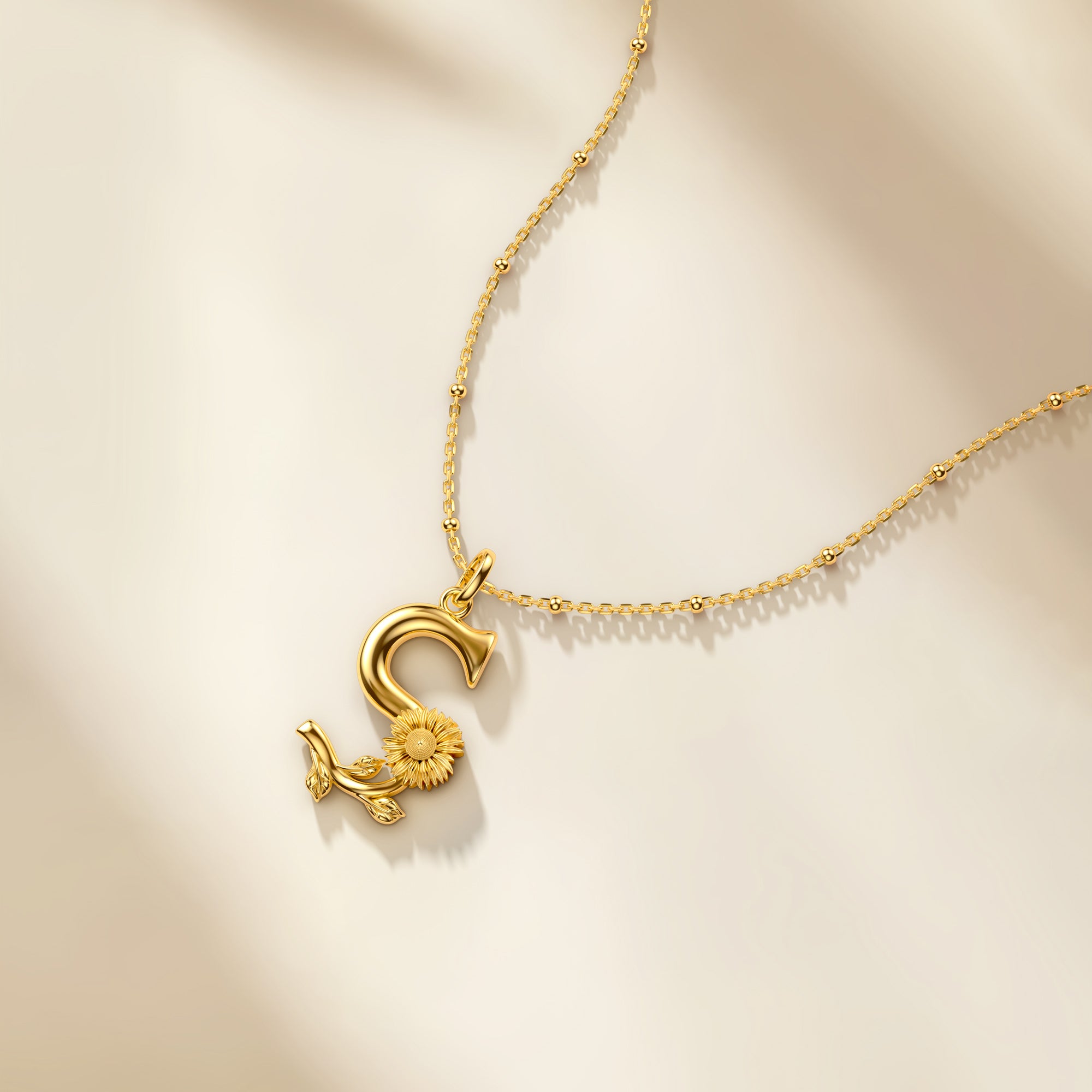 Sunflower Blossom Letter S Pendant - vanimy