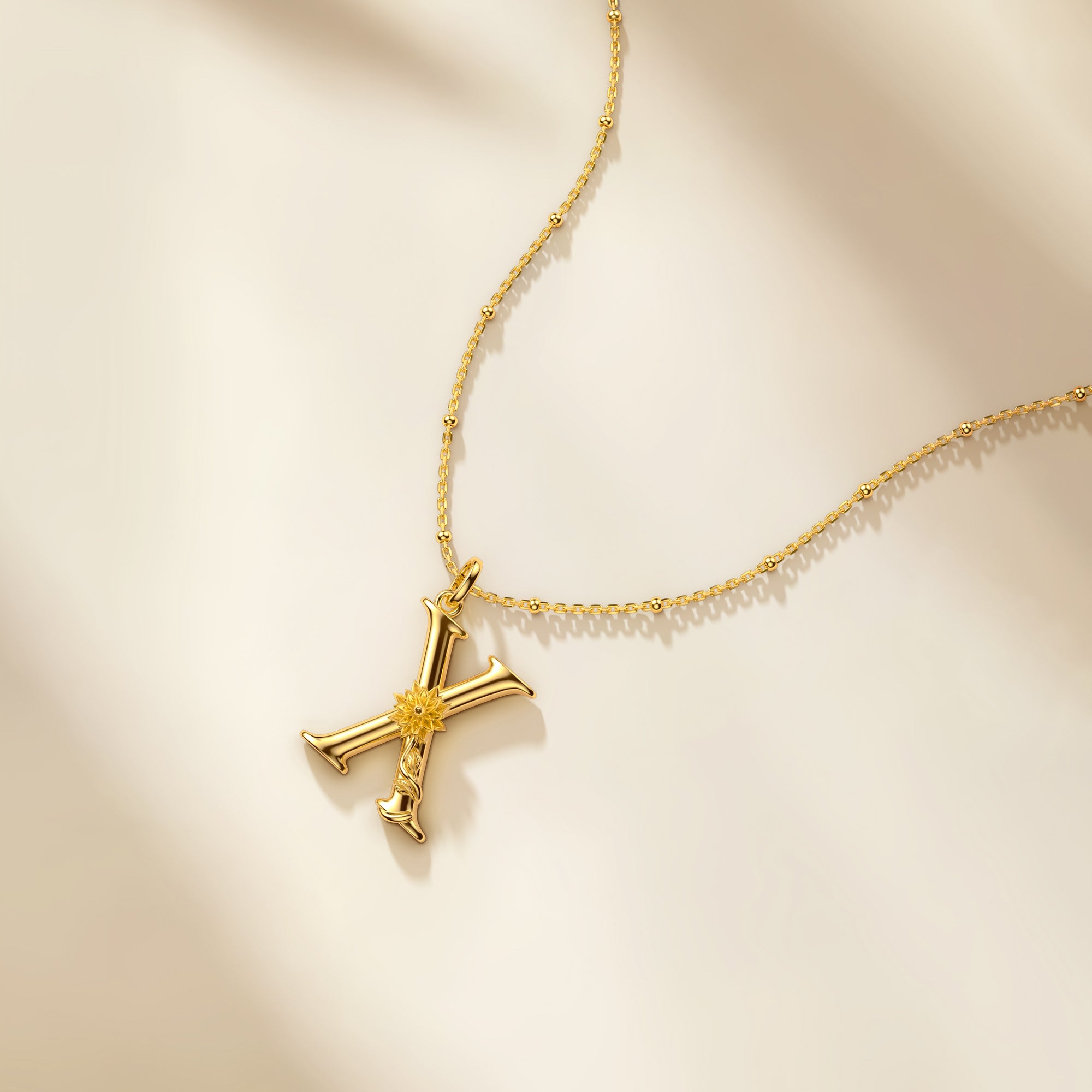 Xeranthemum Blossom Letter X Pendant - vanimy