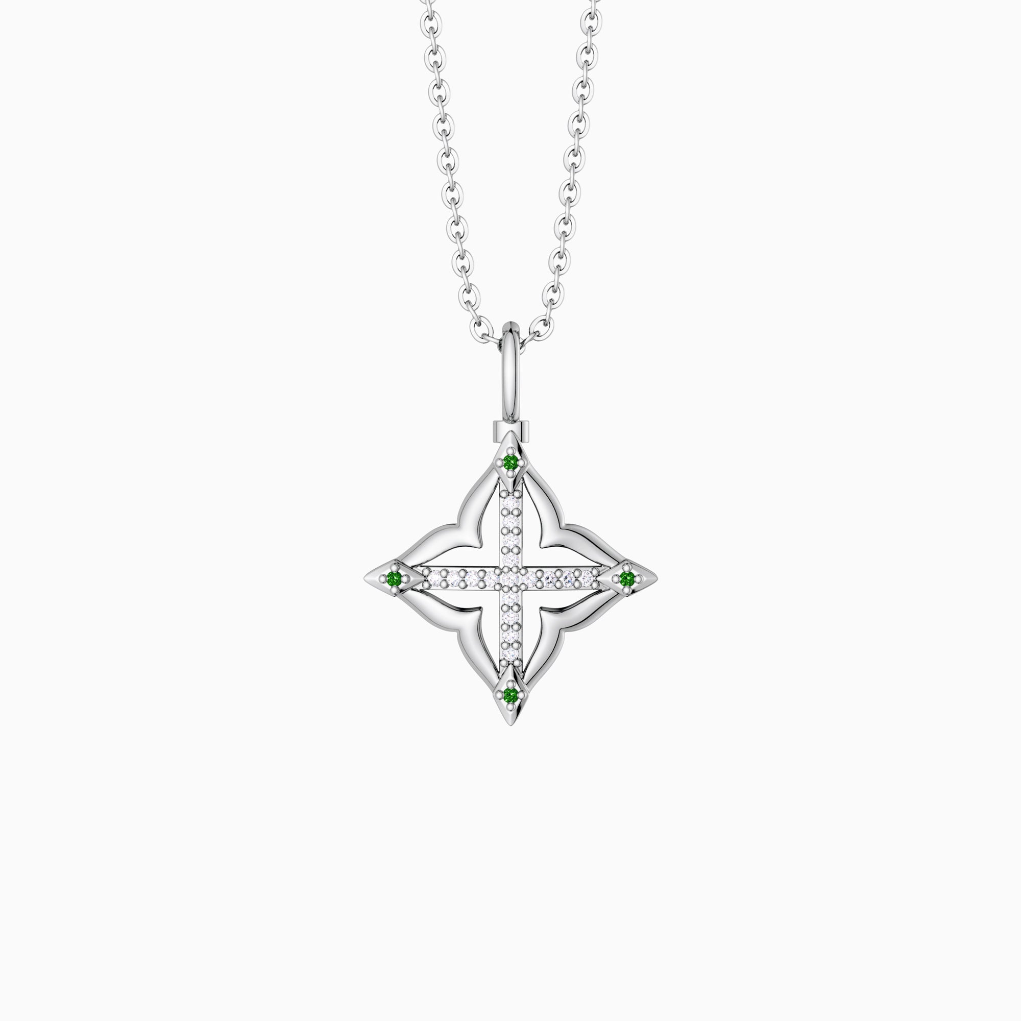 Lucky Four-Leaf Clover Cross Amulet Pendant Necklace - vanimy