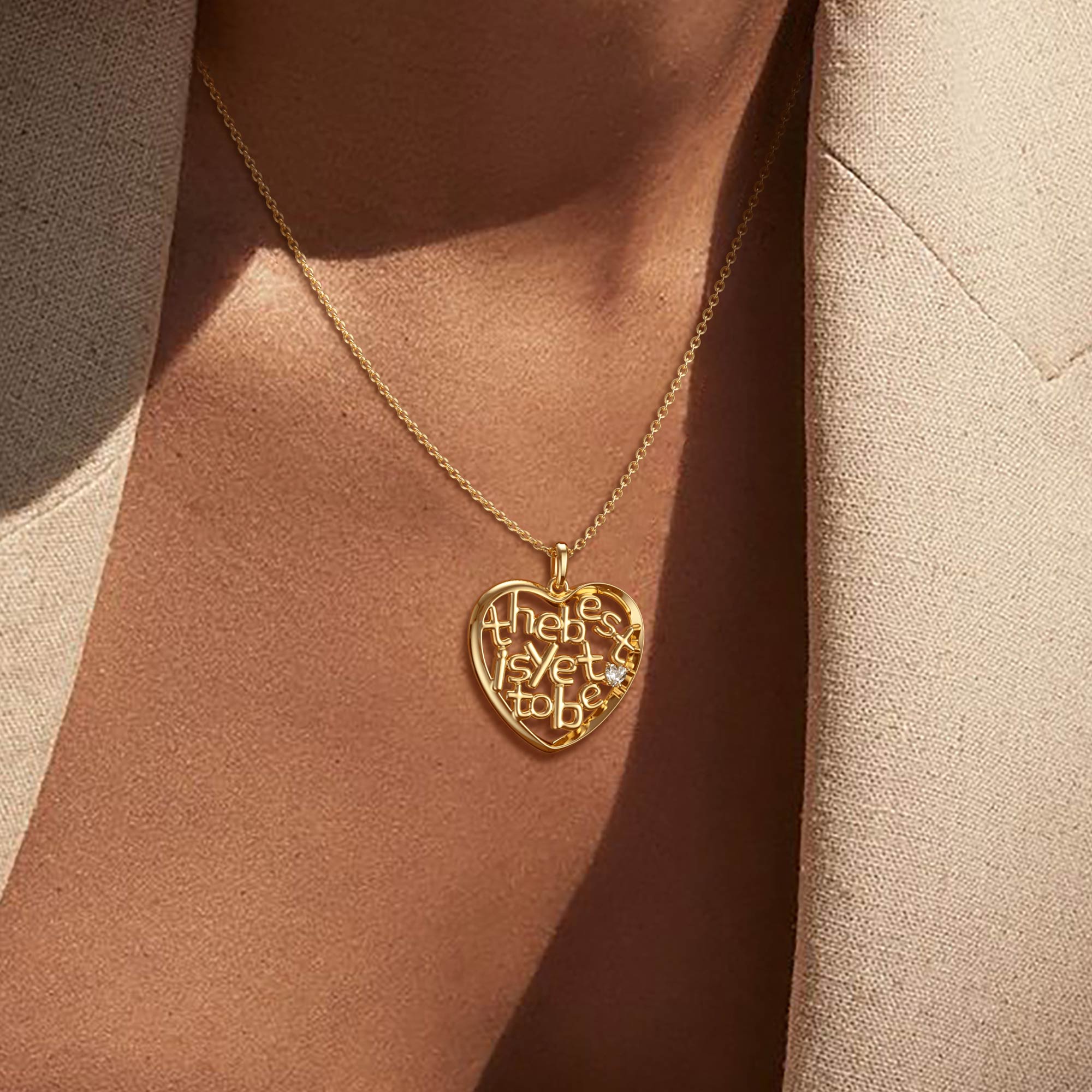 'The Best Is Yet To Be' Infinite Love Heart Pendant Necklace - vanimy