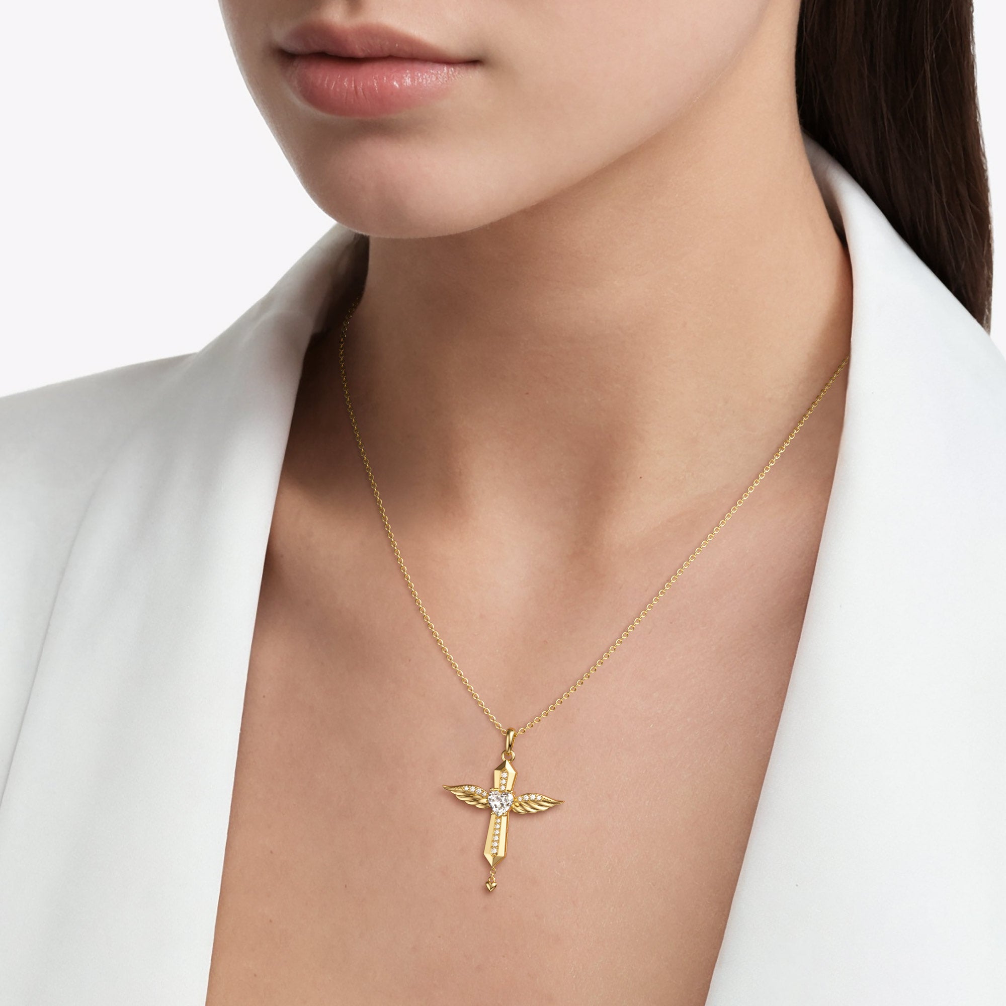 Angel Wings Dancing Love Pendant Necklace - vanimy