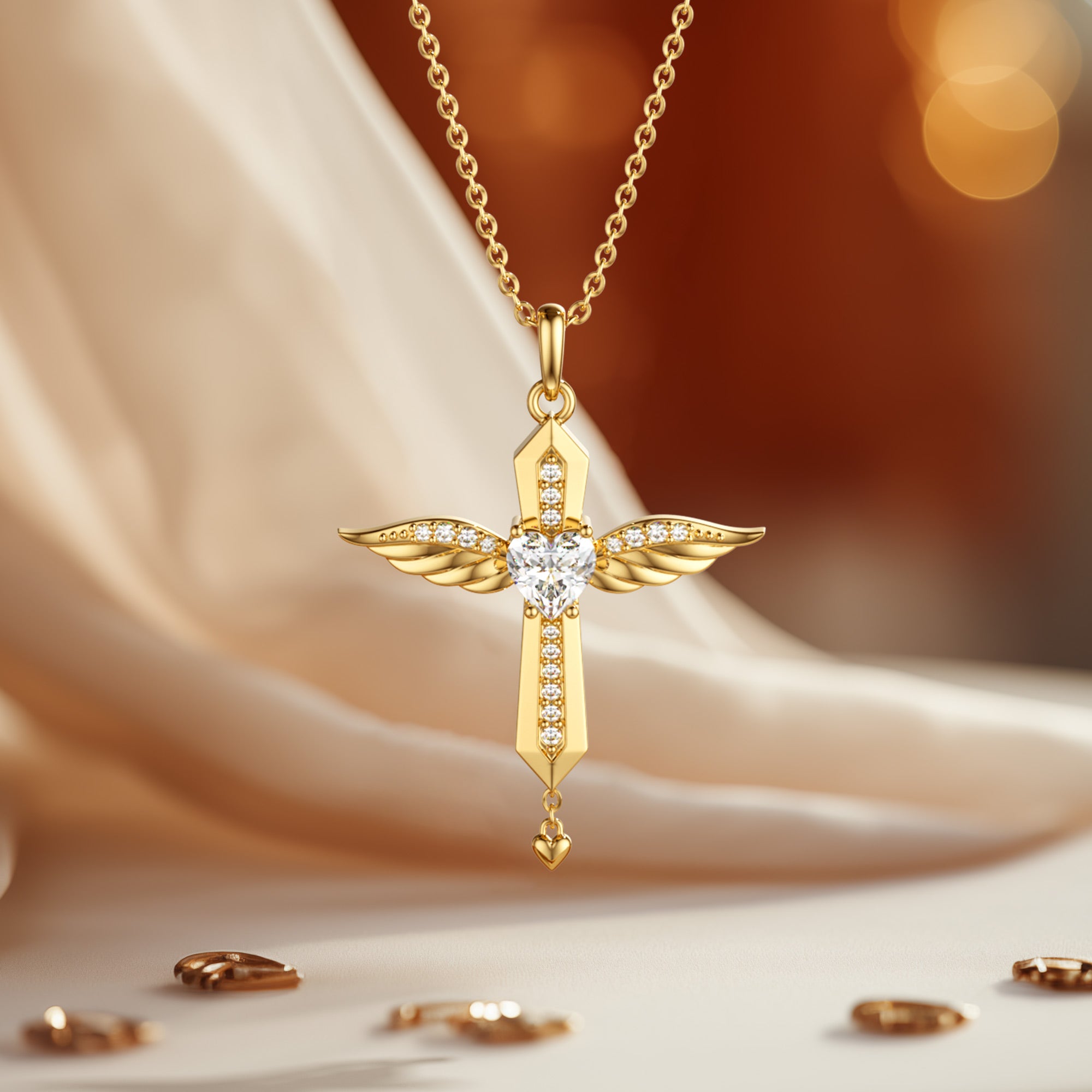 Angel Wings Dancing Love Pendant Necklace - vanimy