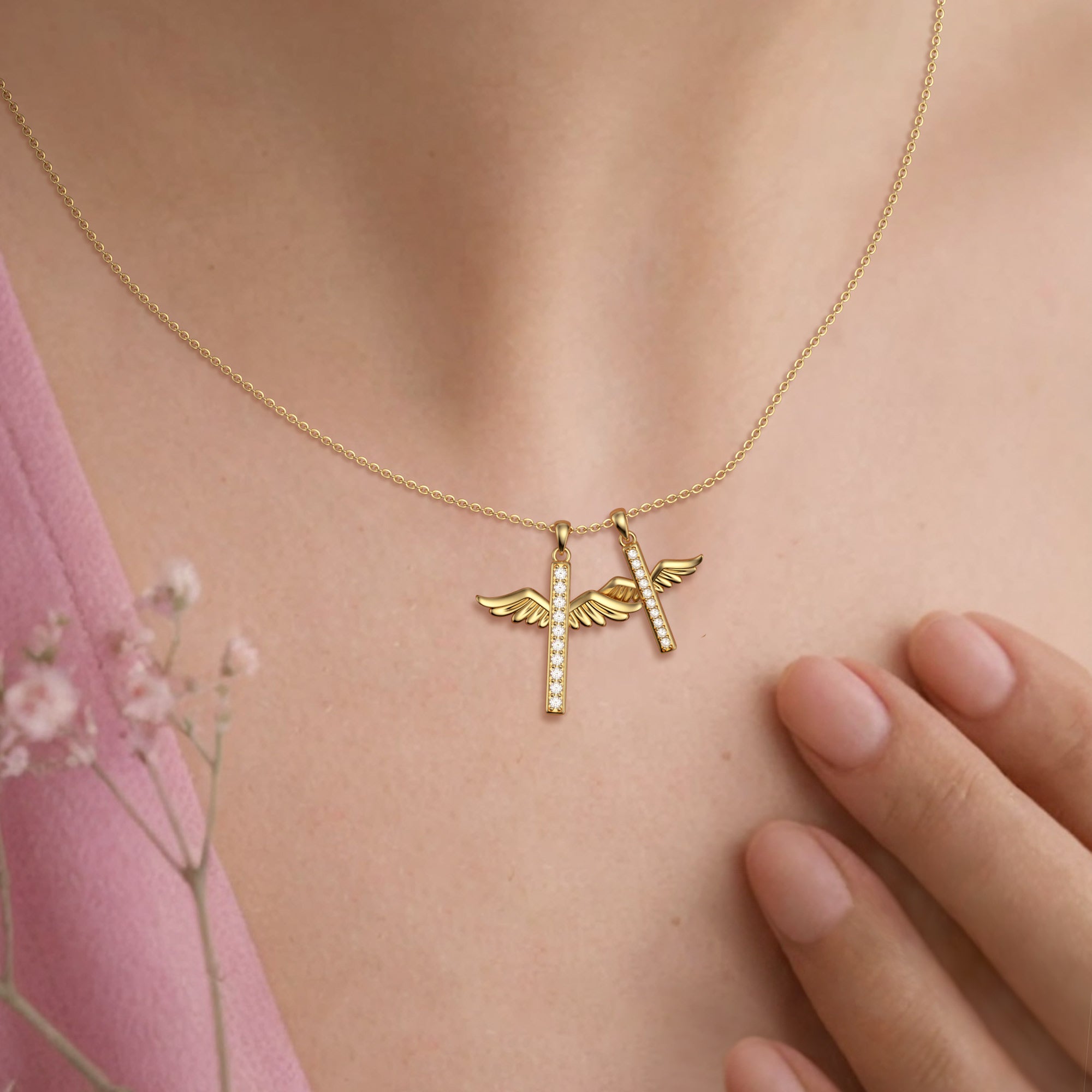 Eternal Guardian Wing Mini Pendant Necklace - vanimy