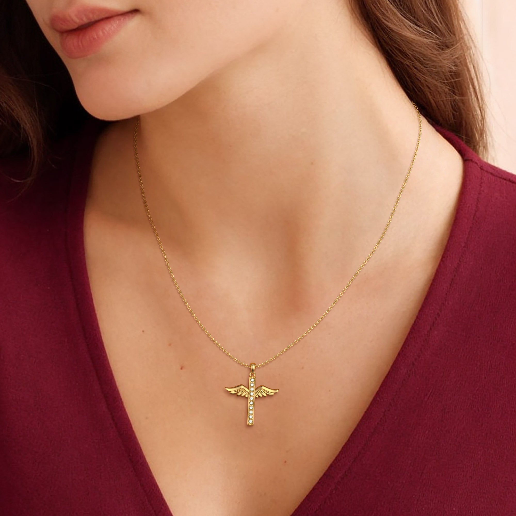 Eternal Guardian Wing Classic Pendant Necklace - vanimy