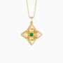 Lucky Radiance Clover Charm Milgrain Pendant Necklace - vanimy