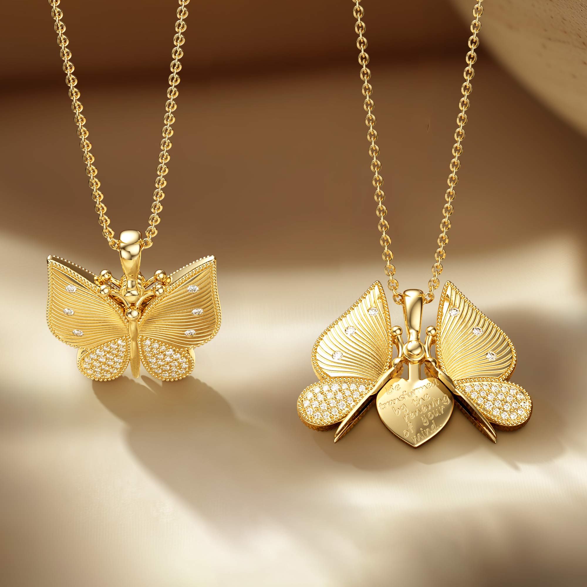 Personalized Metamorphosis Butterfly Engraved Necklace - vanimy