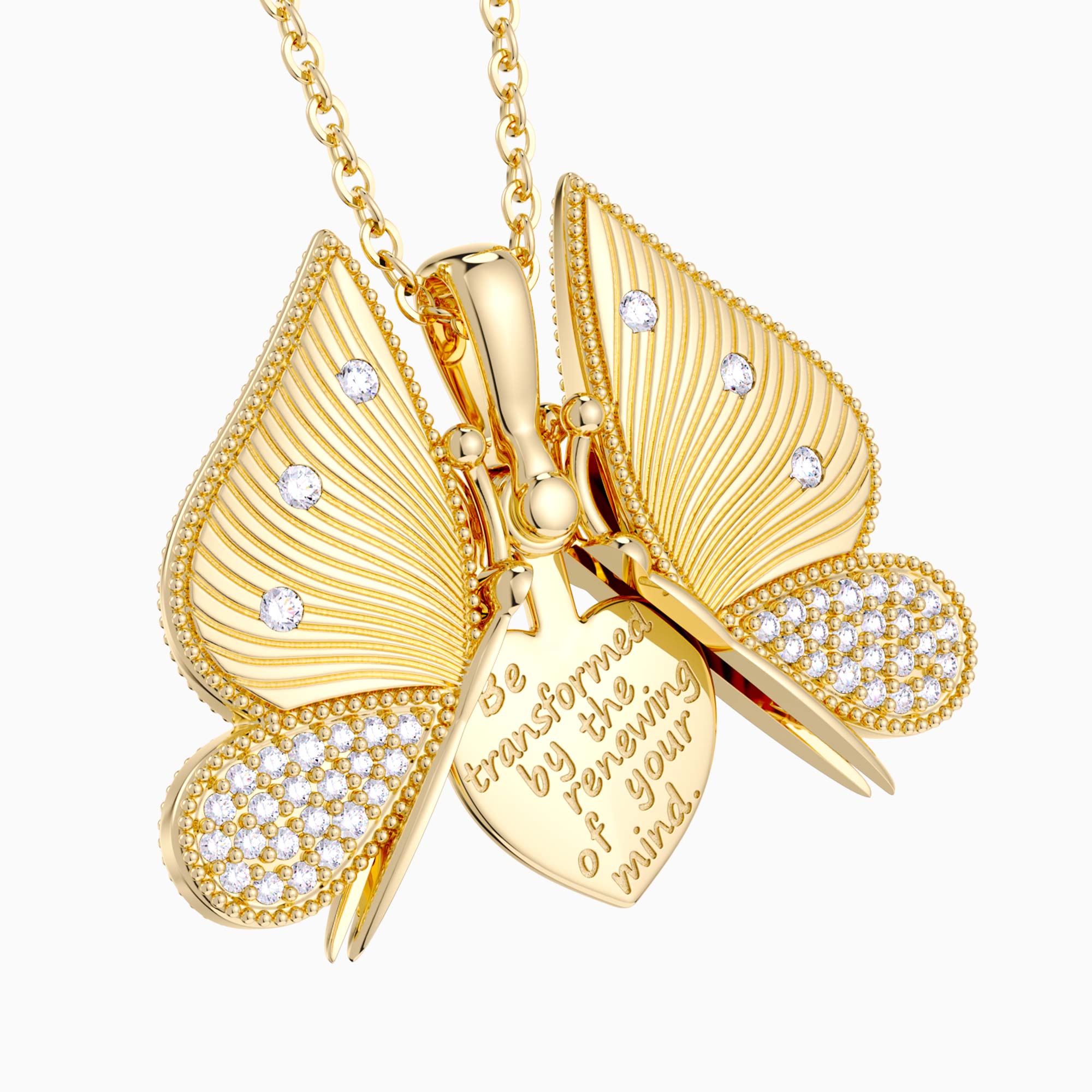 Personalized Metamorphosis Butterfly Engraved Necklace - vanimy