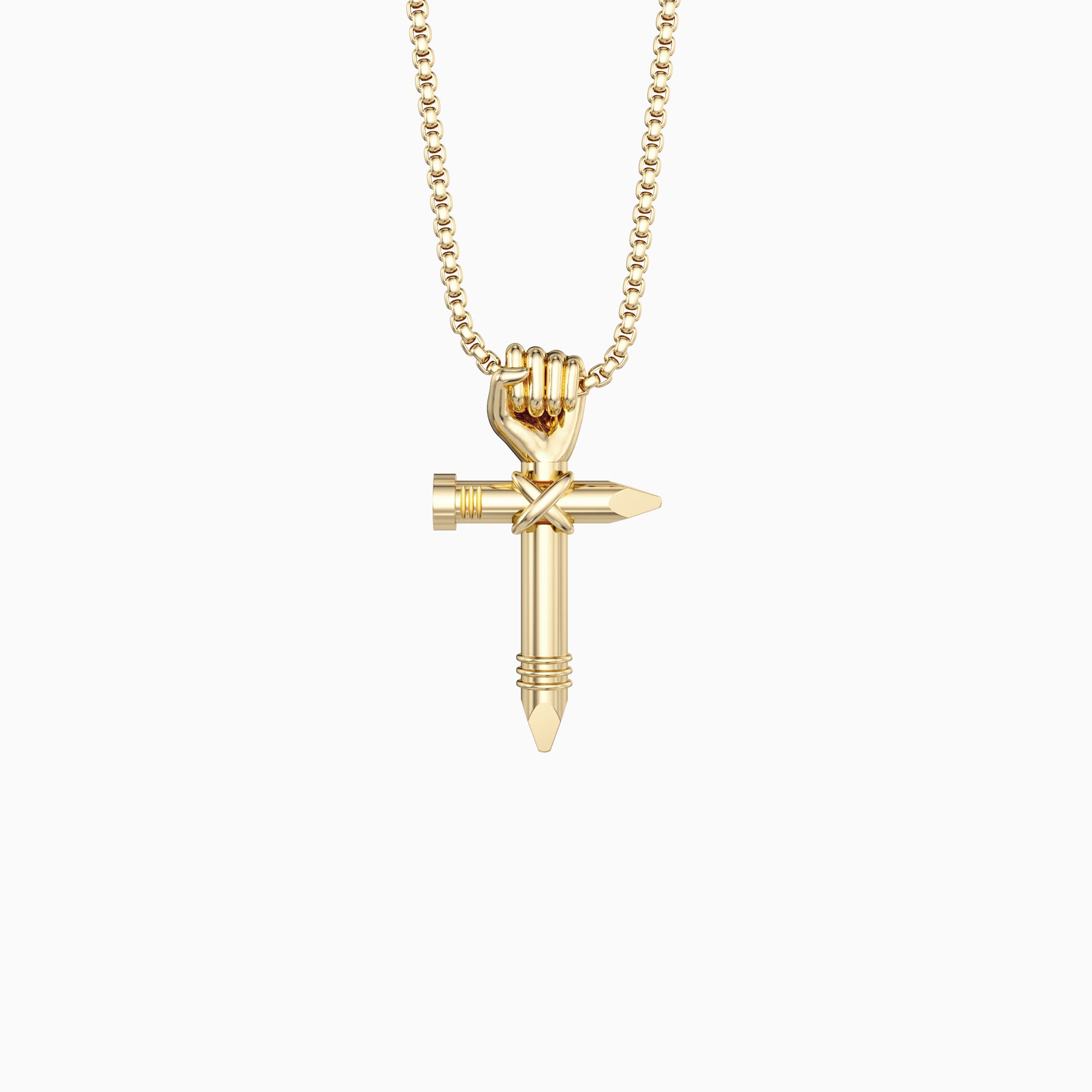 Unity Fist Cross Pendant Necklace - vanimy