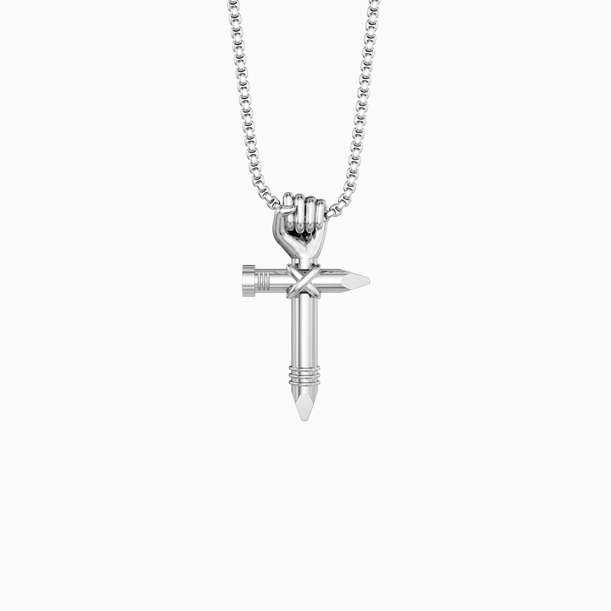Unity Fist Cross Pendant Necklace - vanimy