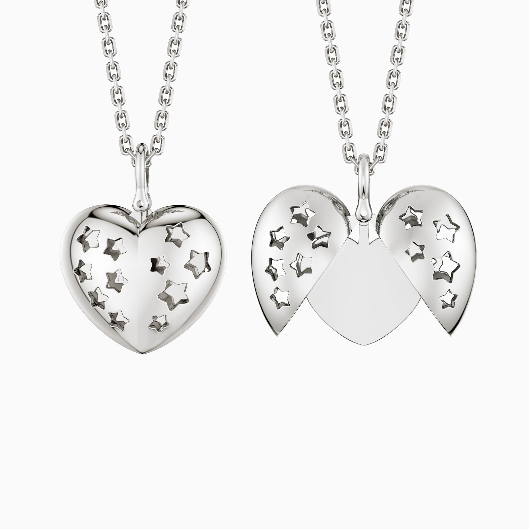 Personalized Stellar Love Heart Pendant Necklace