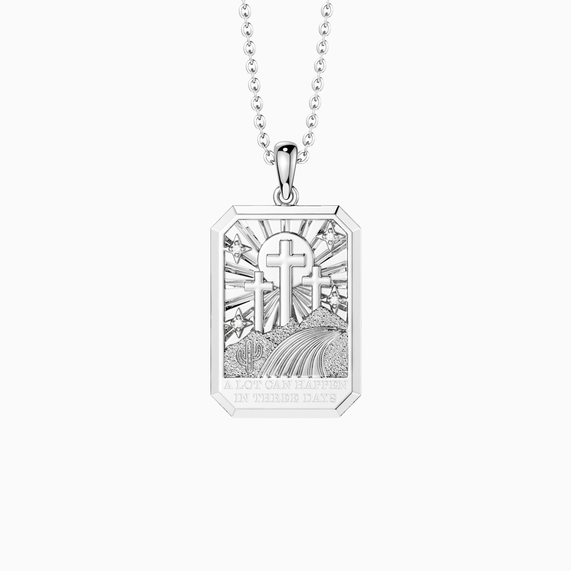 Three Crosses Triumph Medallion Necklace - vanimy