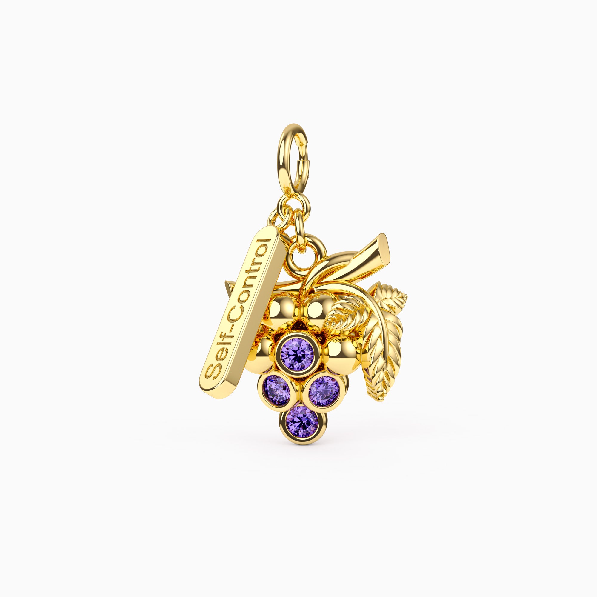 Fruits of Spirit Self-Control Grape Charm - vanimy