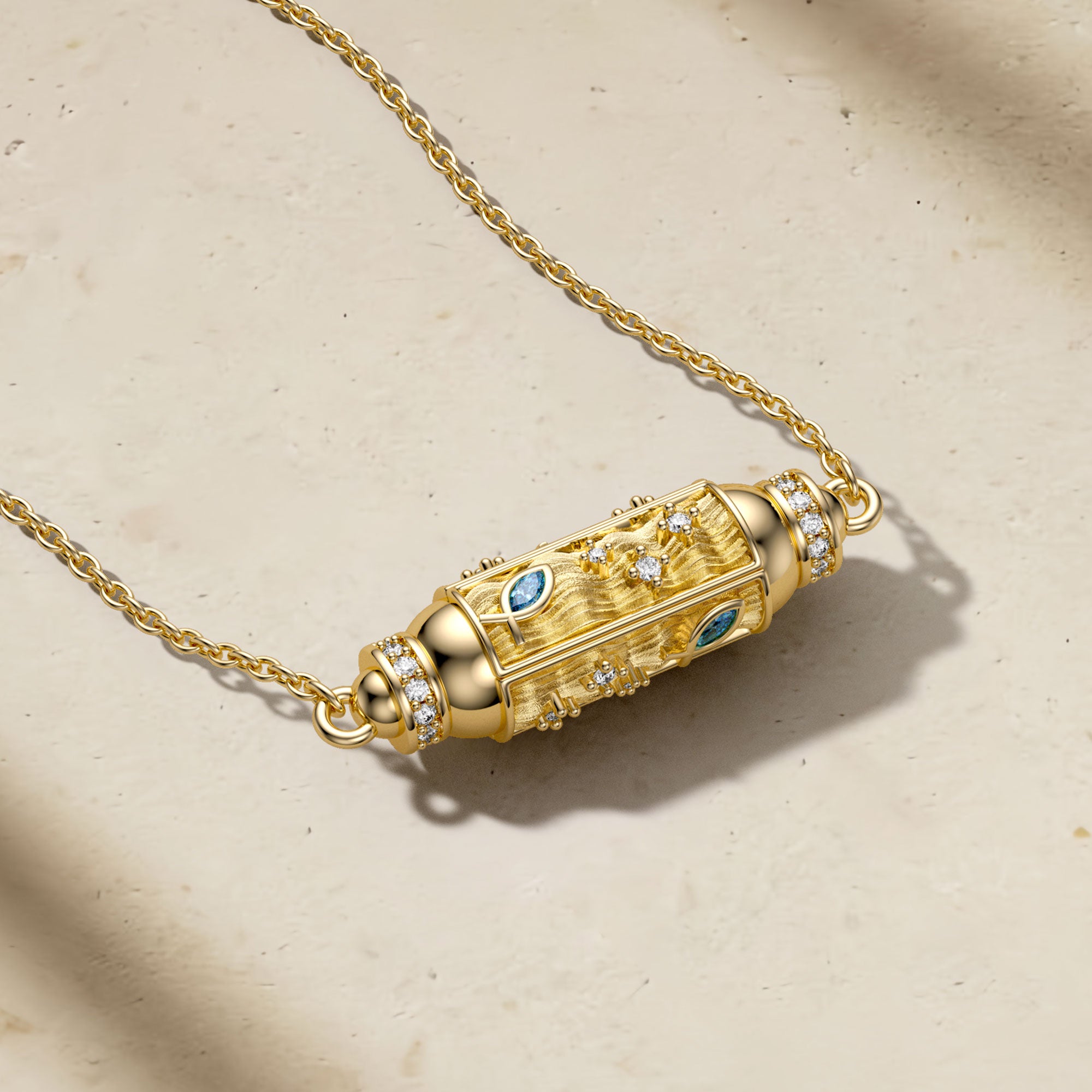 Unity Ichthys Spinner Anxiety Relief Pendant Necklace - vanimy