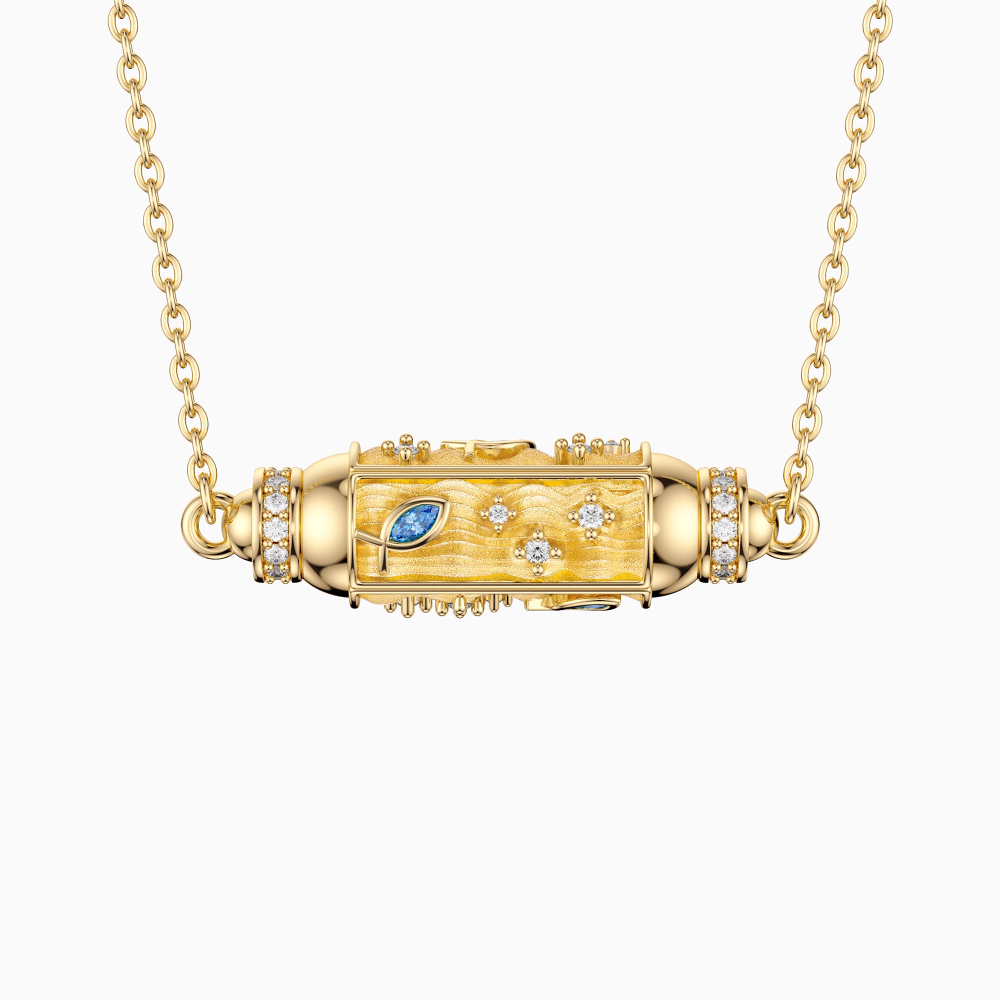 Unity Ichthys Spinner Anxiety Relief Pendant Necklace - vanimy