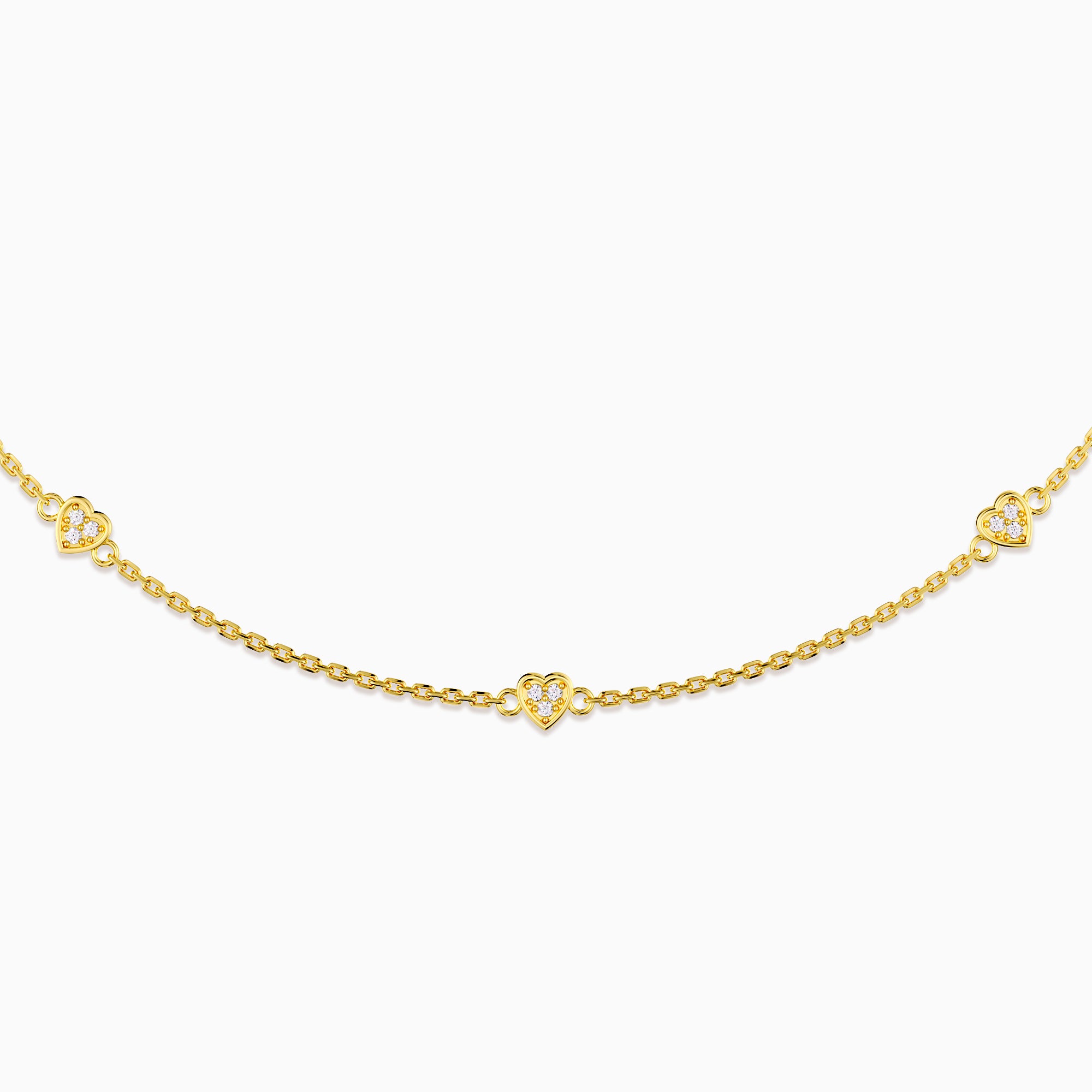Pave Five Hearts Station Necklace - vanimy