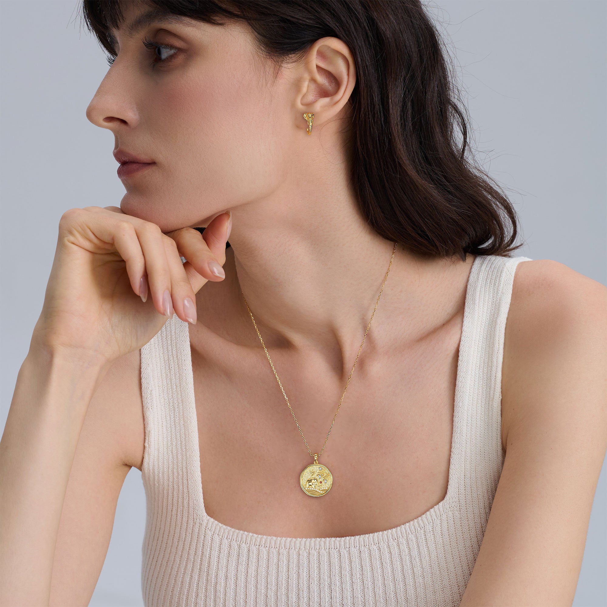 Promised Land Garden of Life Elephant Pendant Necklace
