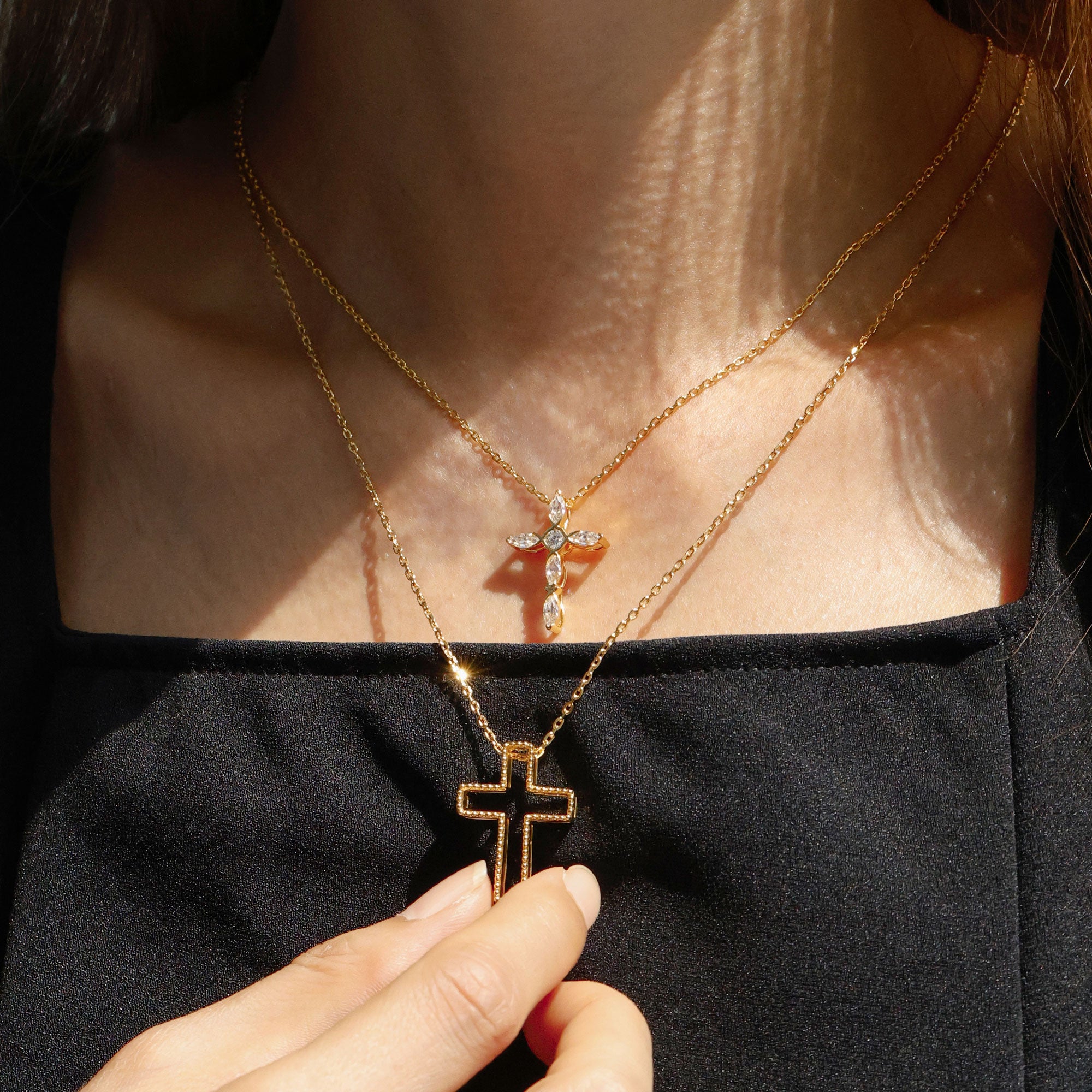 Vielseitige Halskette mit Ichthys-Kreuz-Anhänger