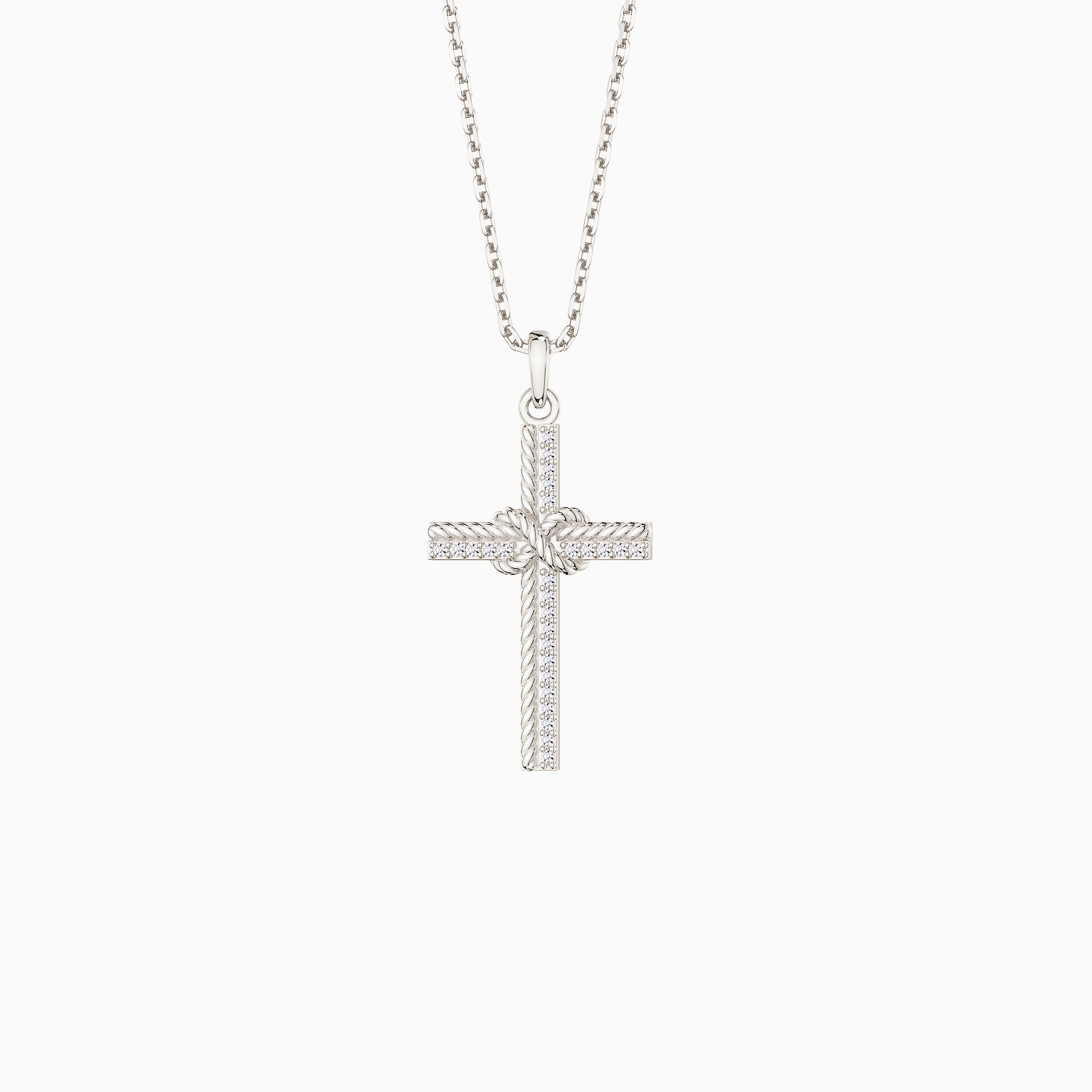 Collier avec pendentif en forme de croix et nœud infini