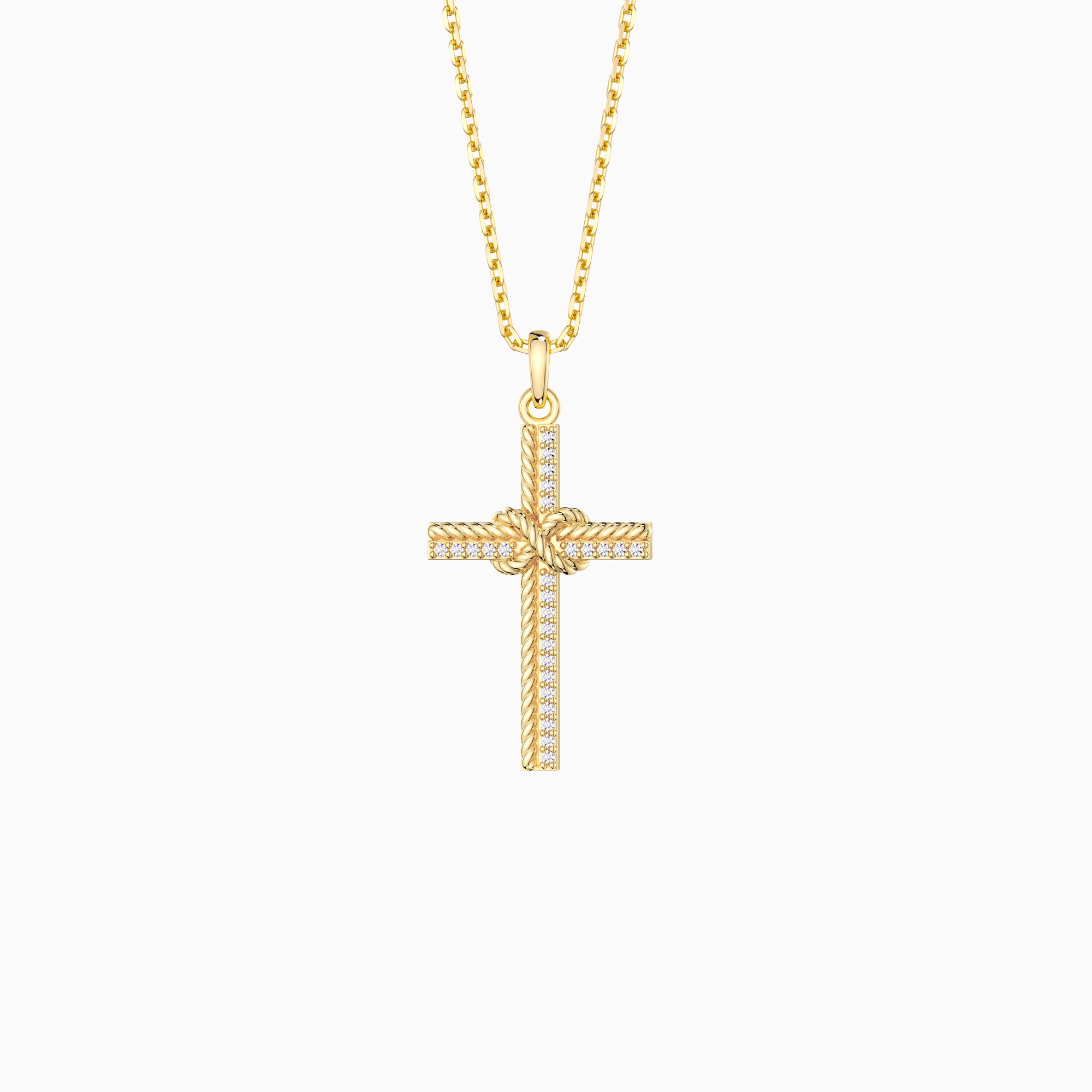 Collier avec pendentif en forme de croix et nœud infini