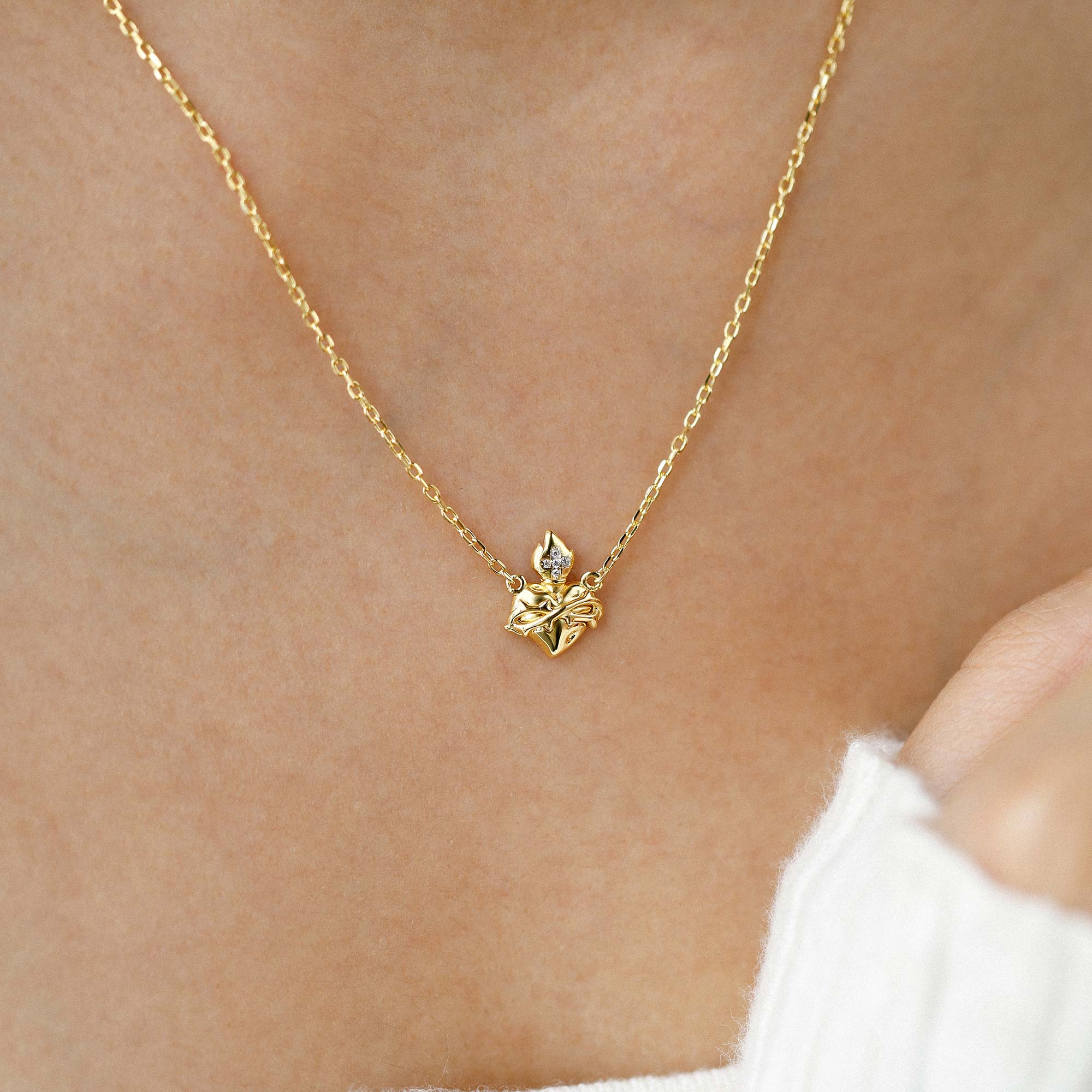 Collier Coeur Flamboyant