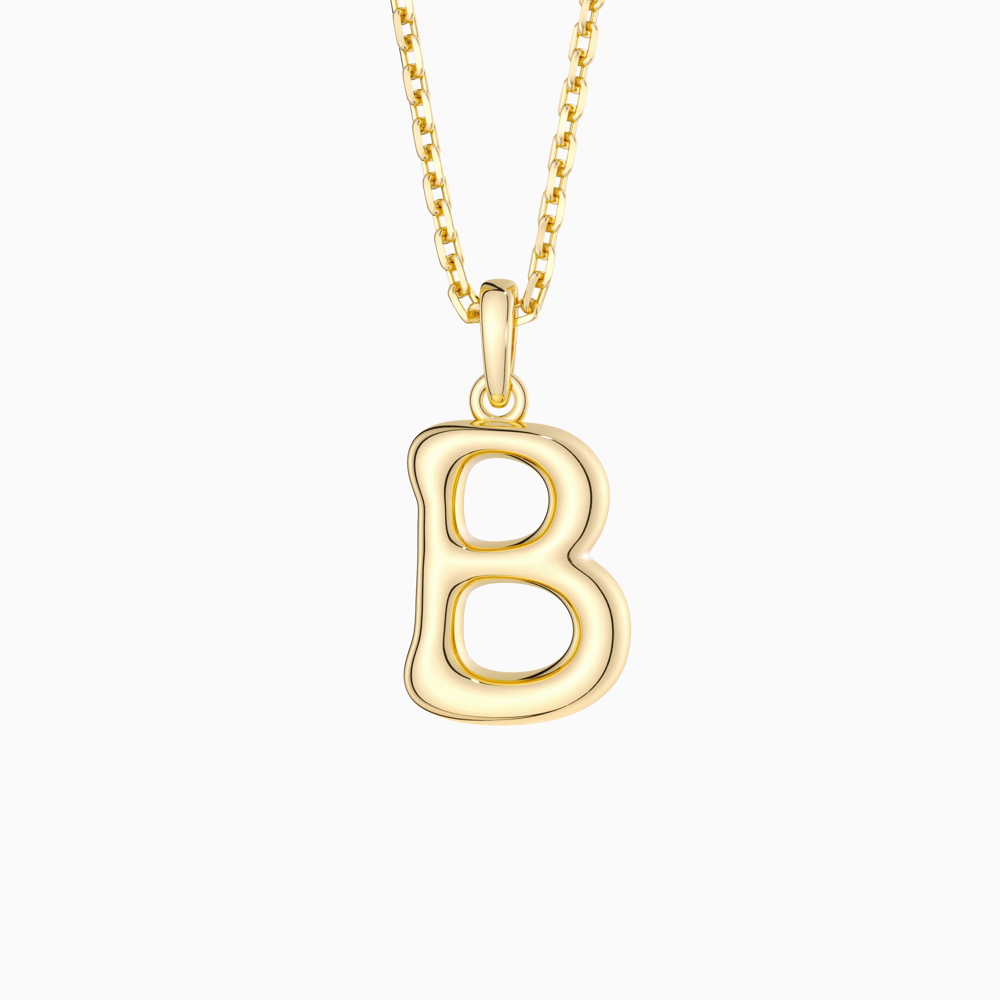 Bubble Initial Letter B Pendant Necklace
