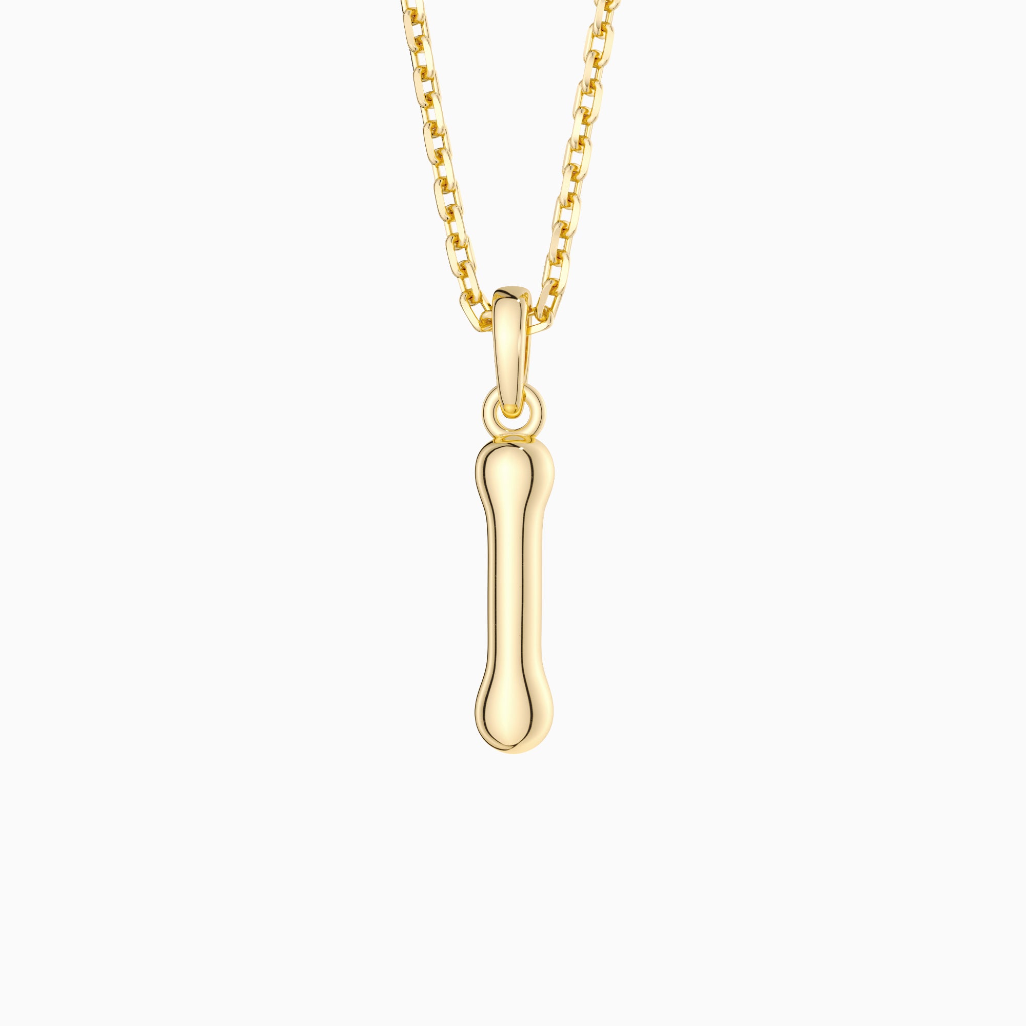 Bubble Initial Letter I Pendant Necklace