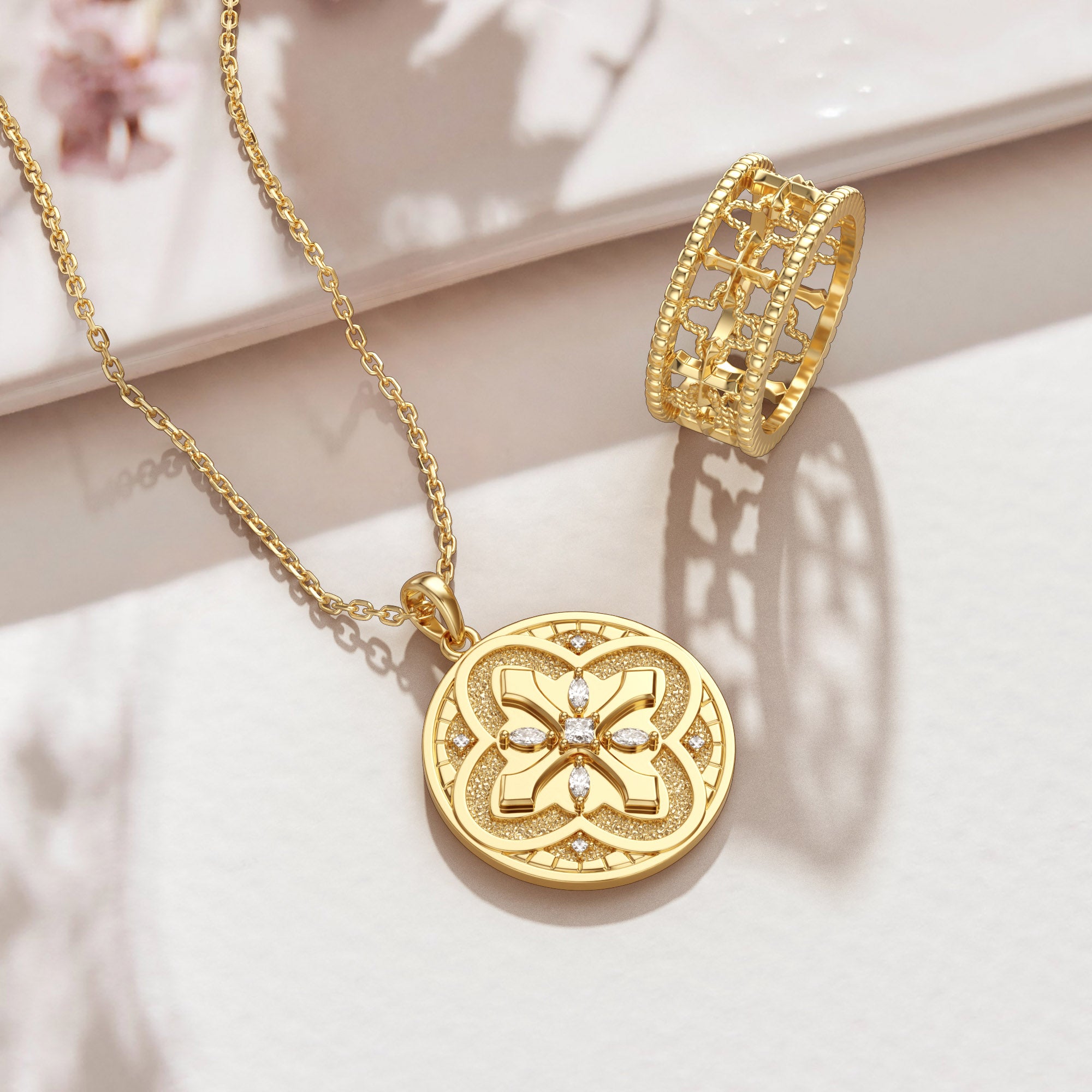 Cathedral Light Medallion Necklace