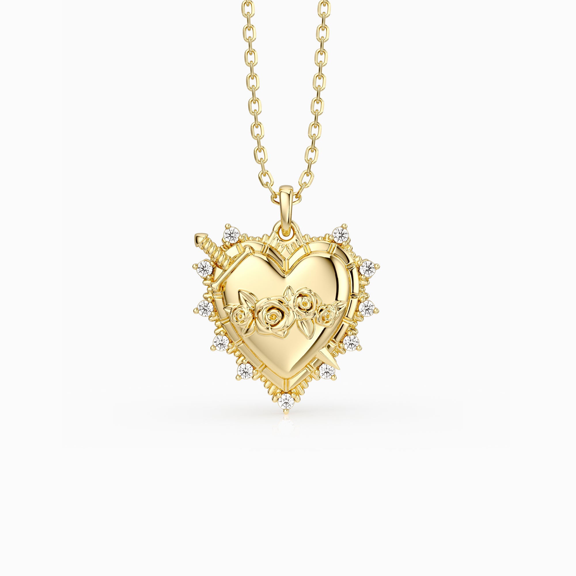 Sacred Heart Rose Necklace