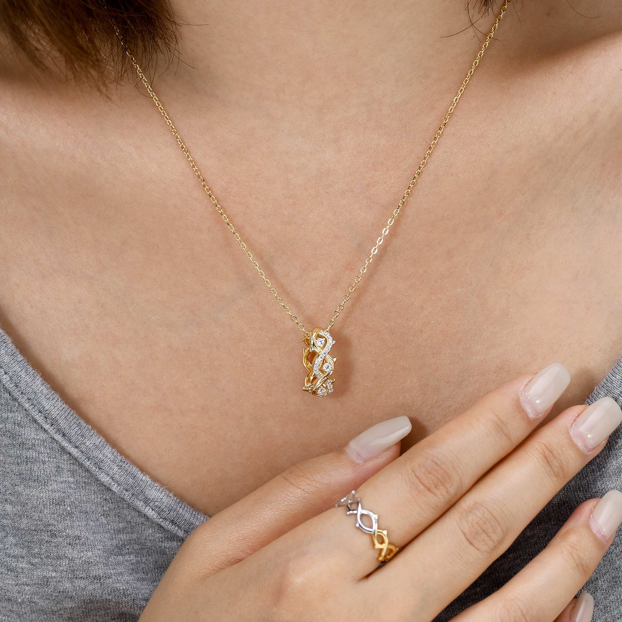 Crown of Thorns Loop Pendant Necklace