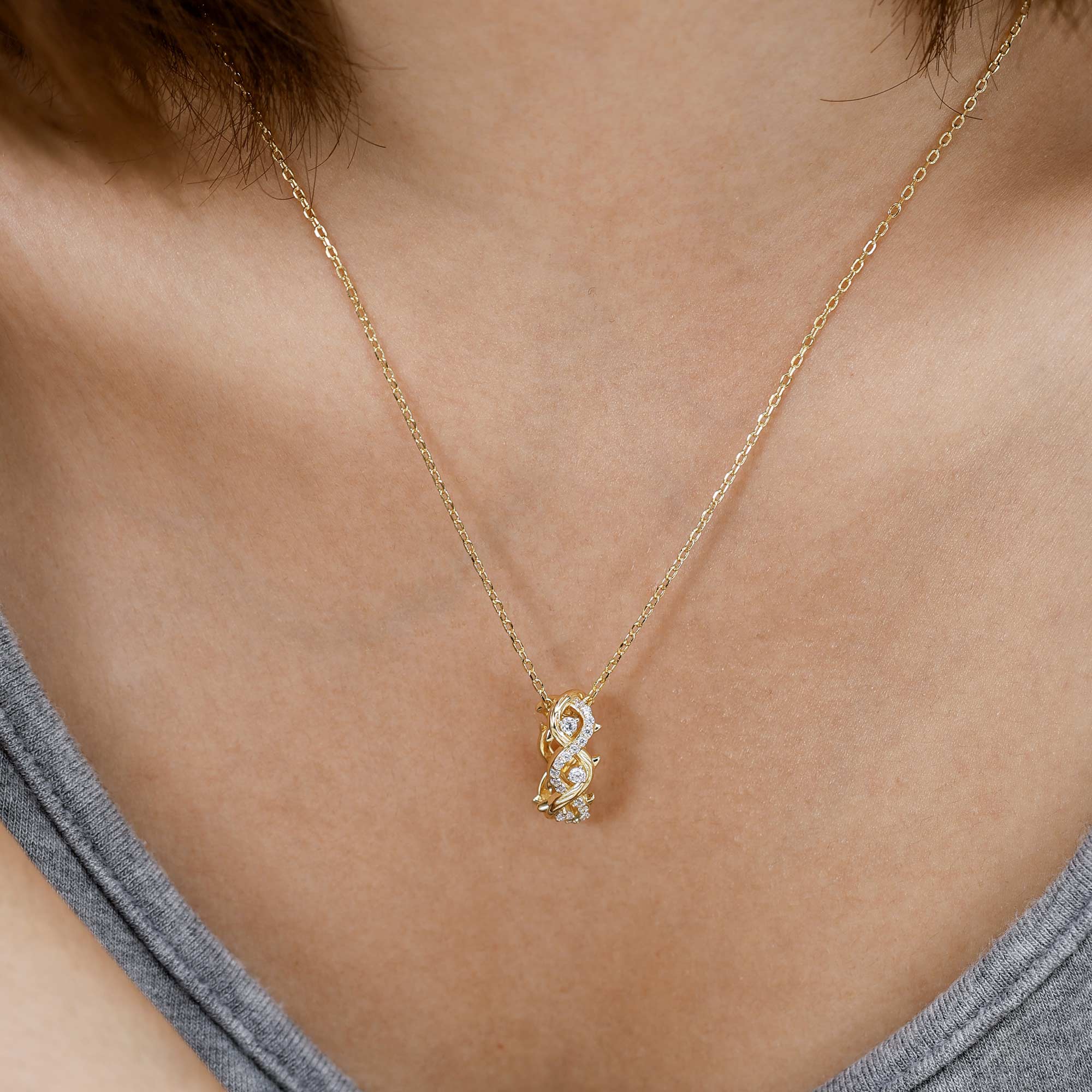 Crown of Thorns Loop Pendant Necklace