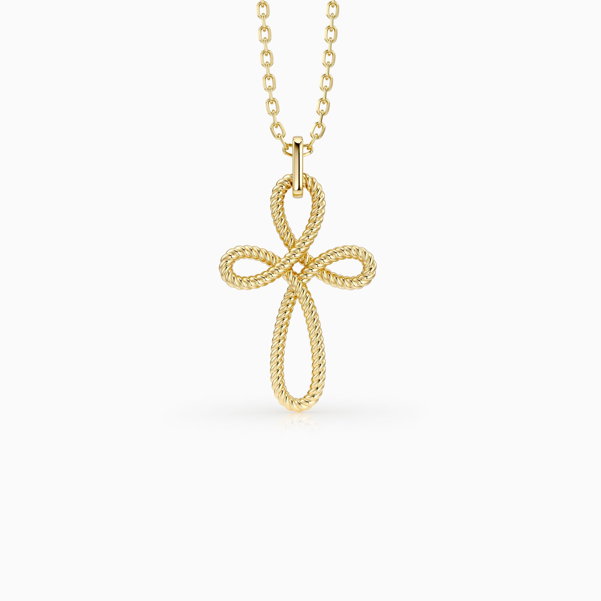 Trinity Cord Rope Cross Necklace