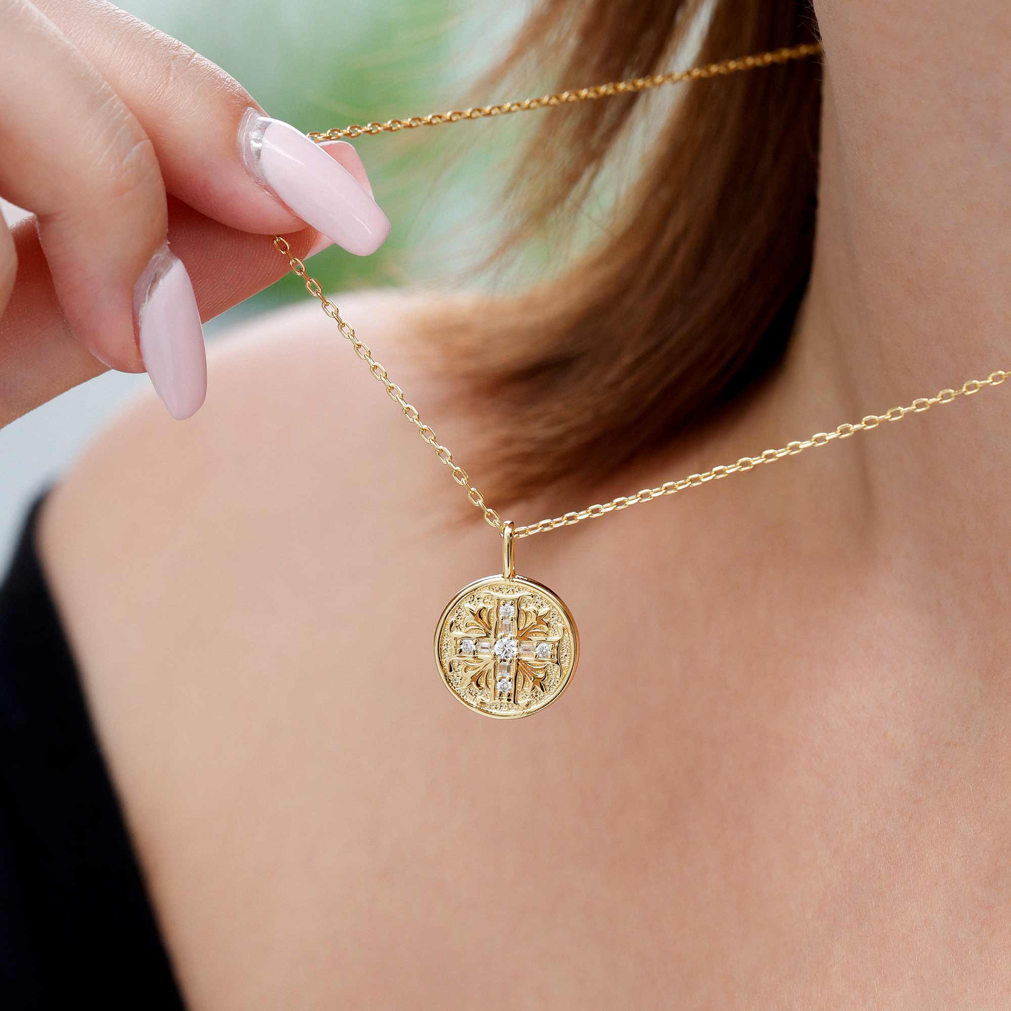 Byzantine Cross Medallion Necklace
