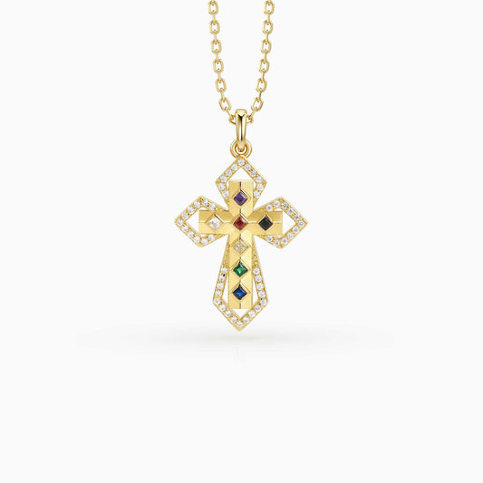 Divine Spectrum Cross Necklace