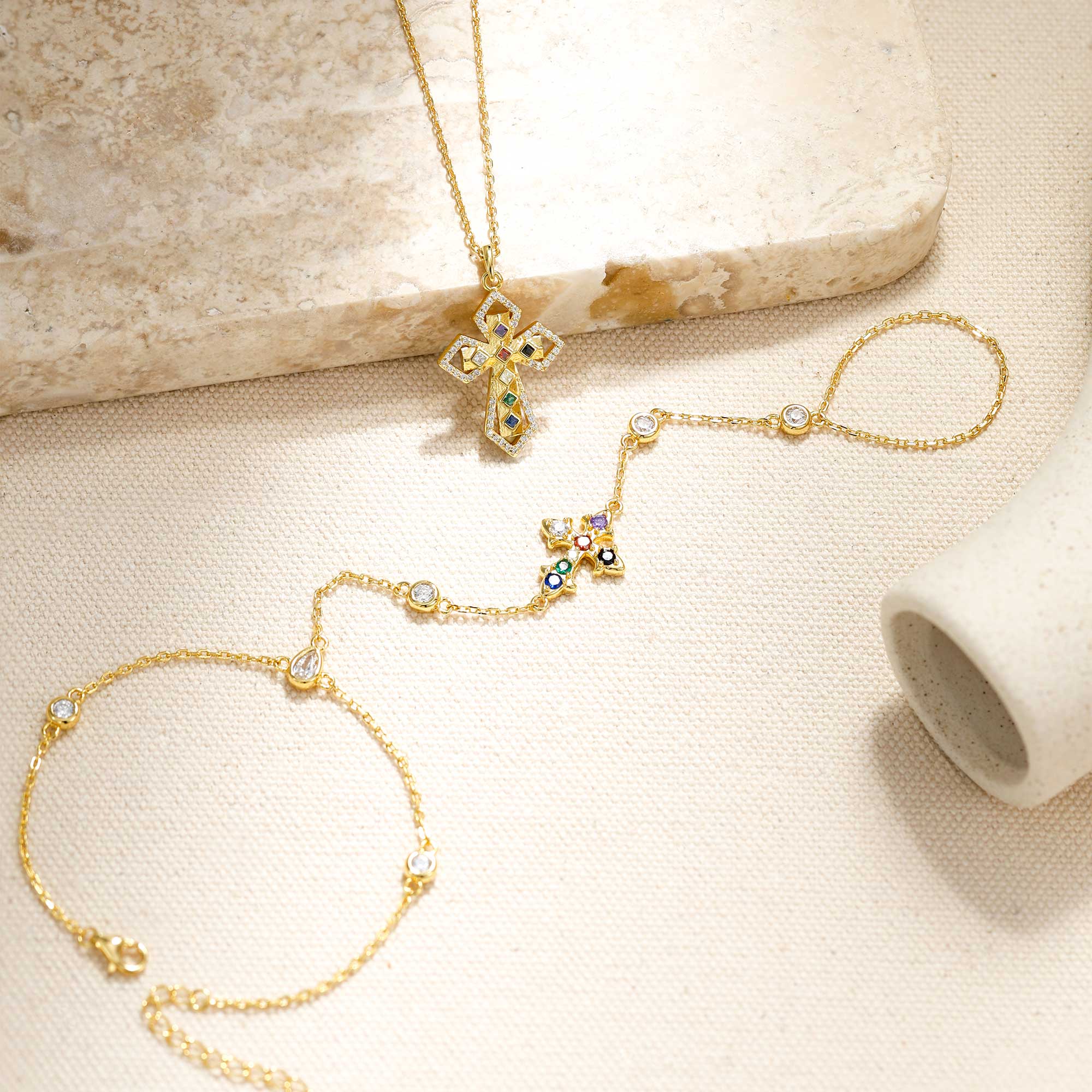 Divine Spectrum Cross Necklace