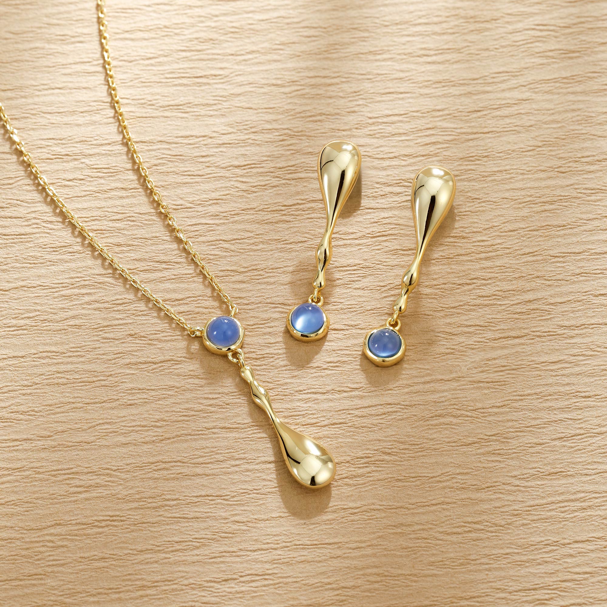 Seren Flow Gemstone Droplet Earrings
