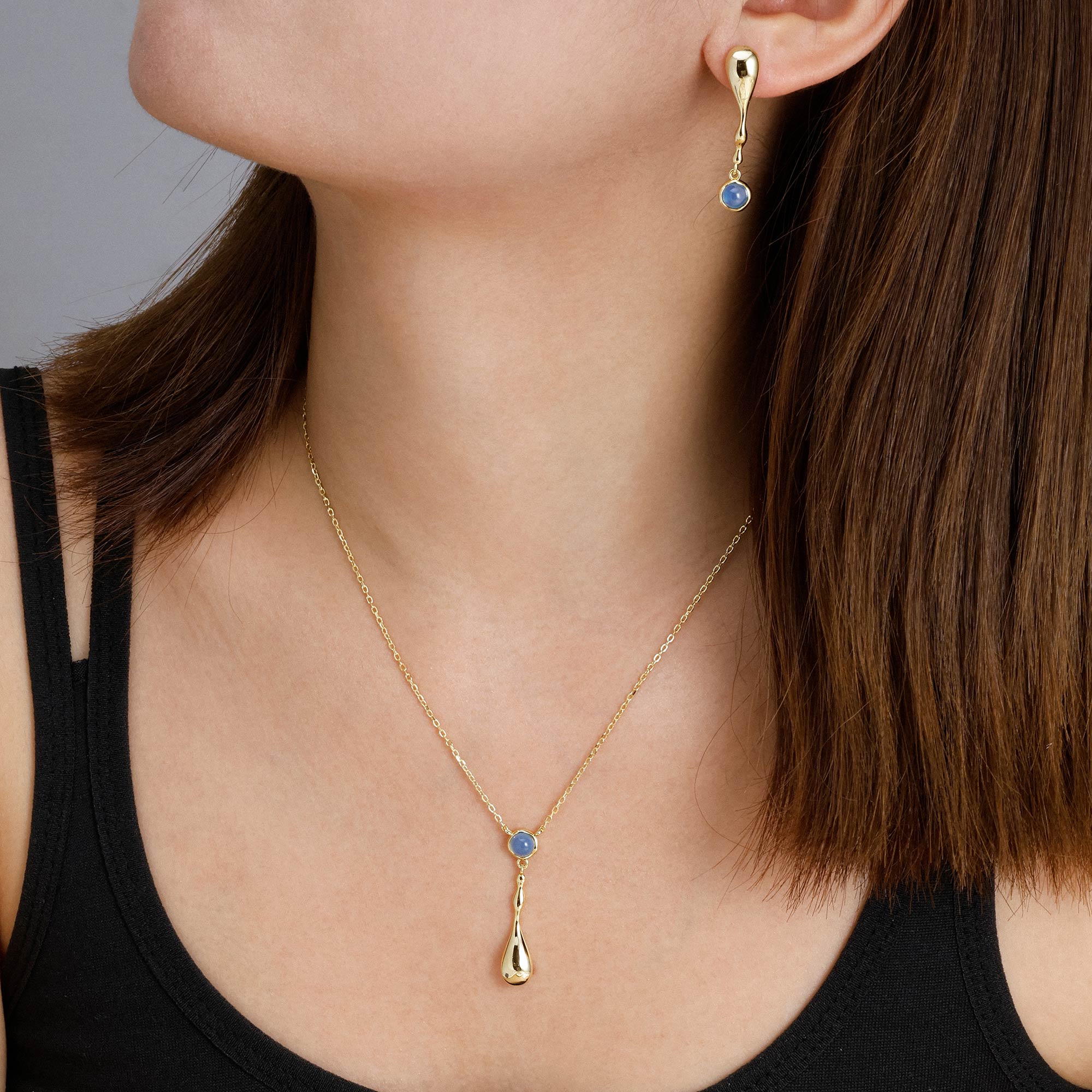 Seren Flow Gemstone Droplet Earrings