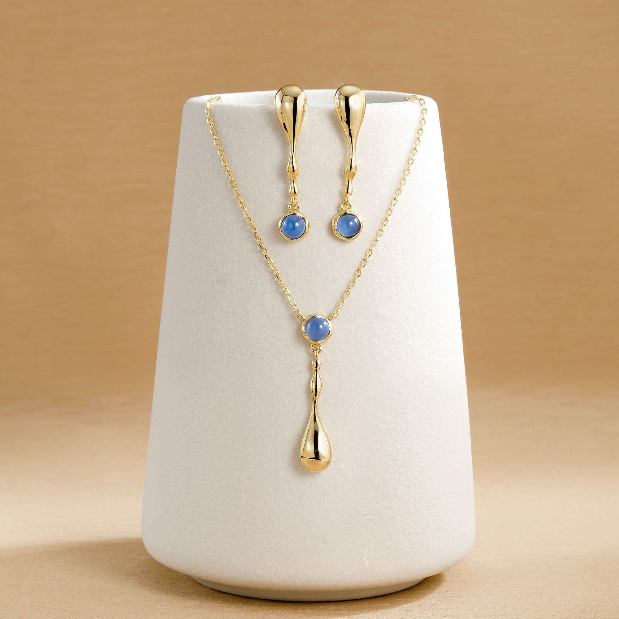 Seren Flow Gemstone Droplet Earrings