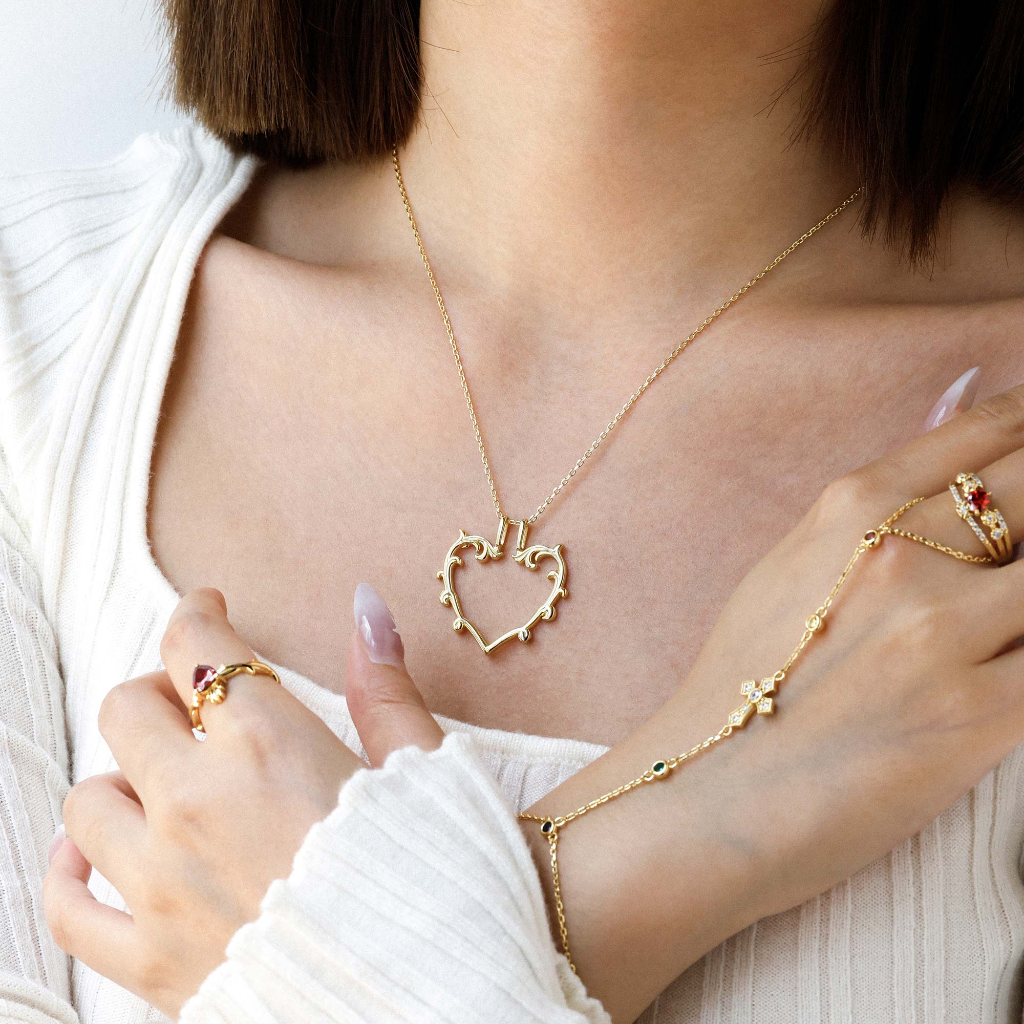 Sacred Bloom Heart of Love Necklace