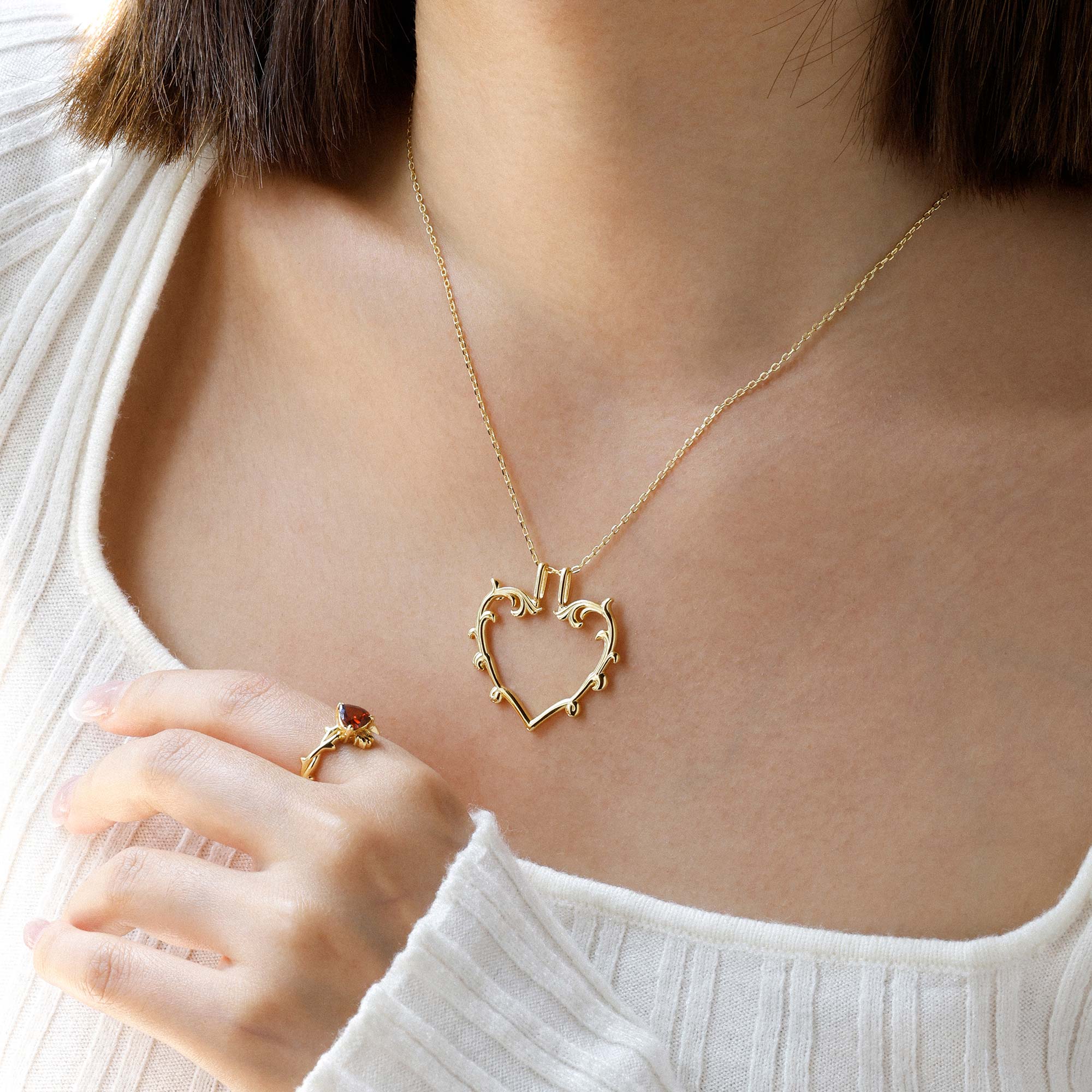 Sacred Bloom Heart of Love Necklace