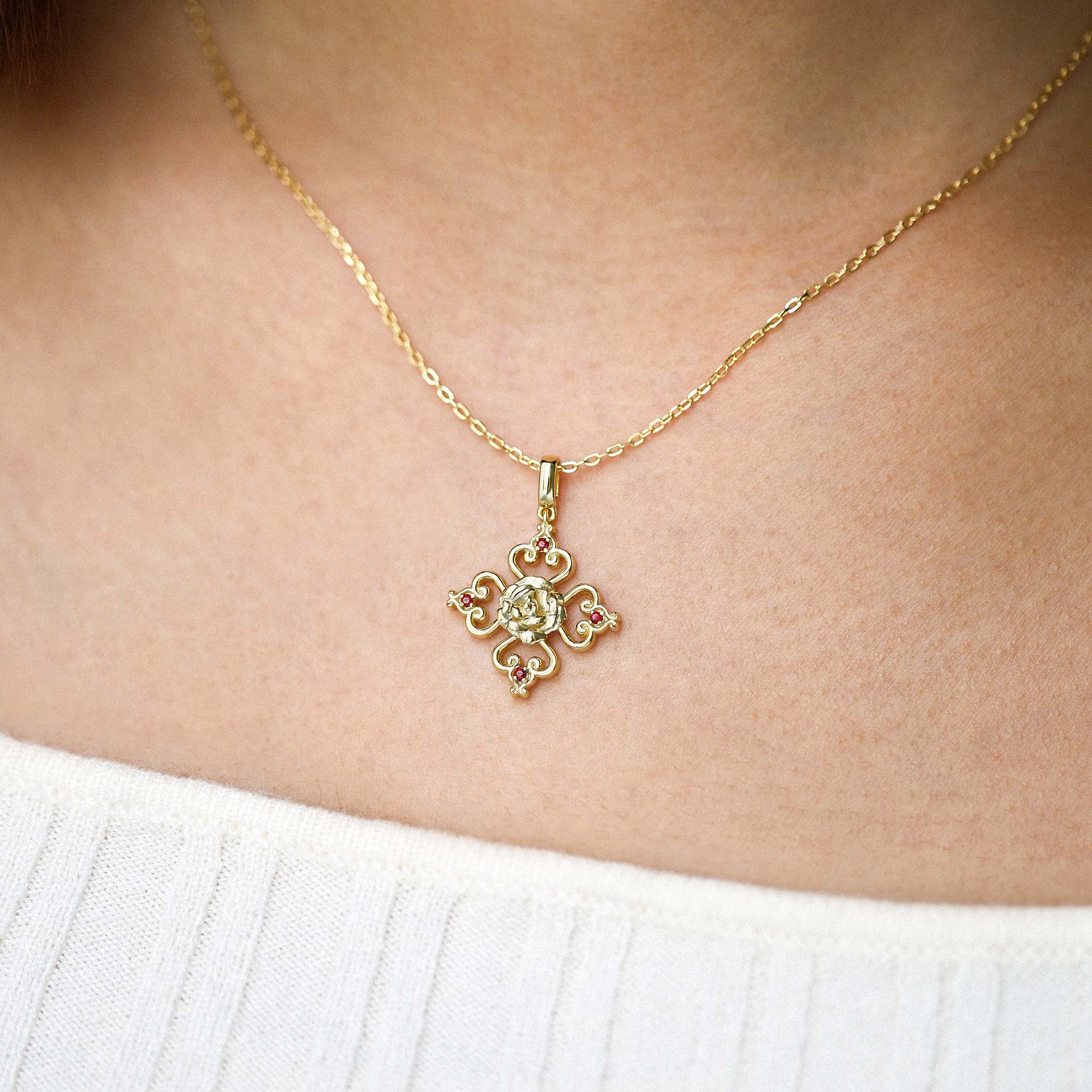 Sacred Bloom Carnation Love Birth Flower Necklace
