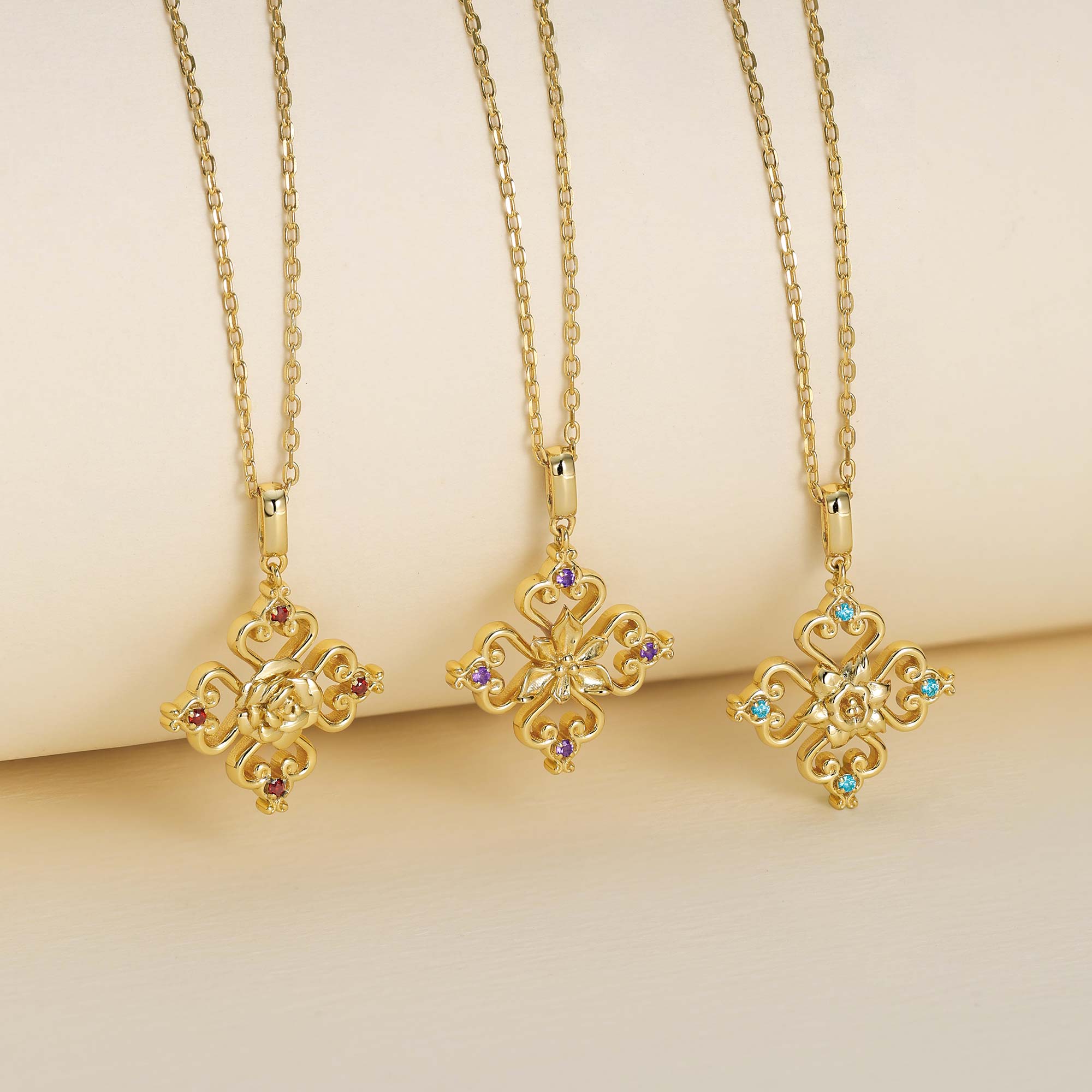 Sacred Bloom Iris Love Birth Flower Necklace