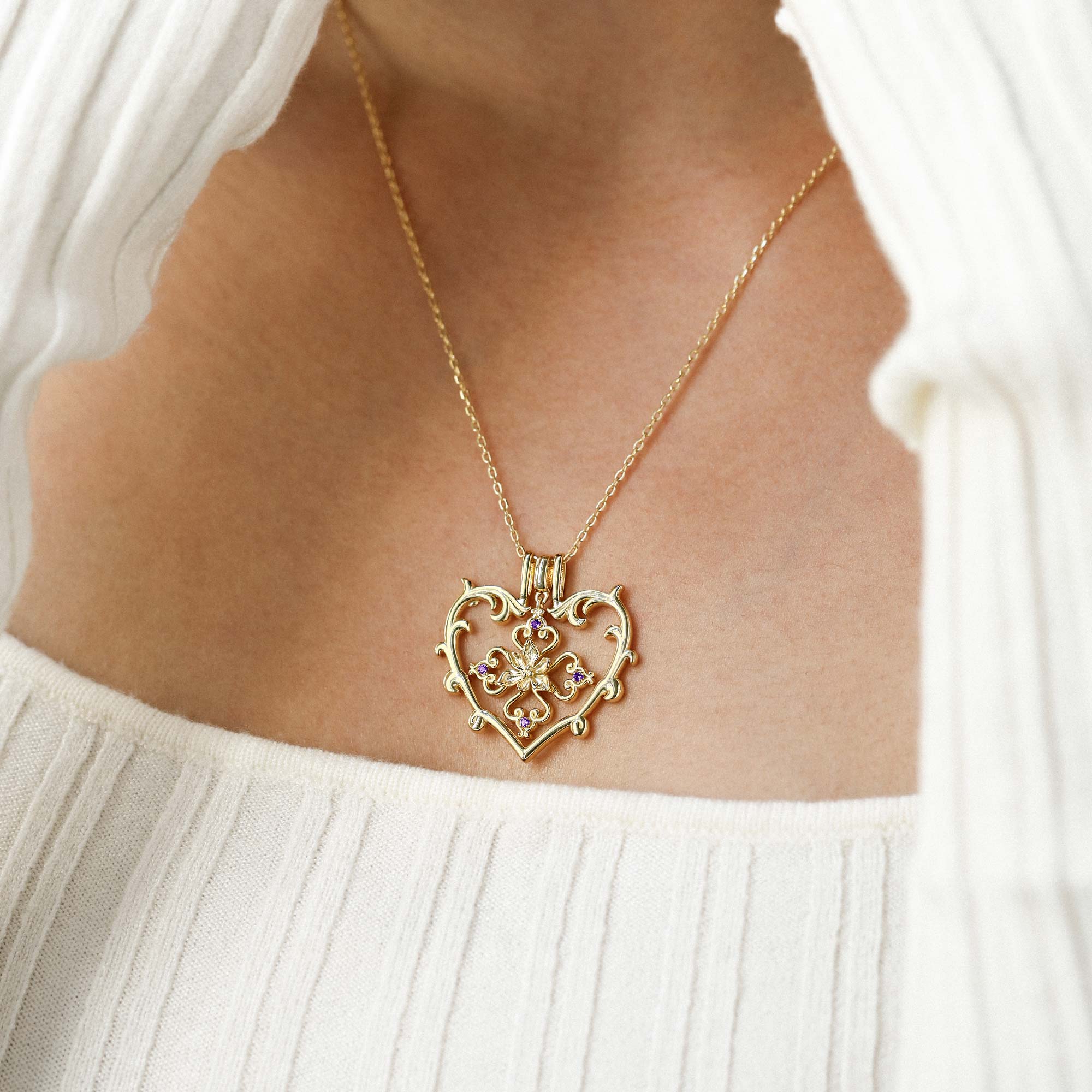 Sacred Bloom Iris Love Birth Flower Necklace