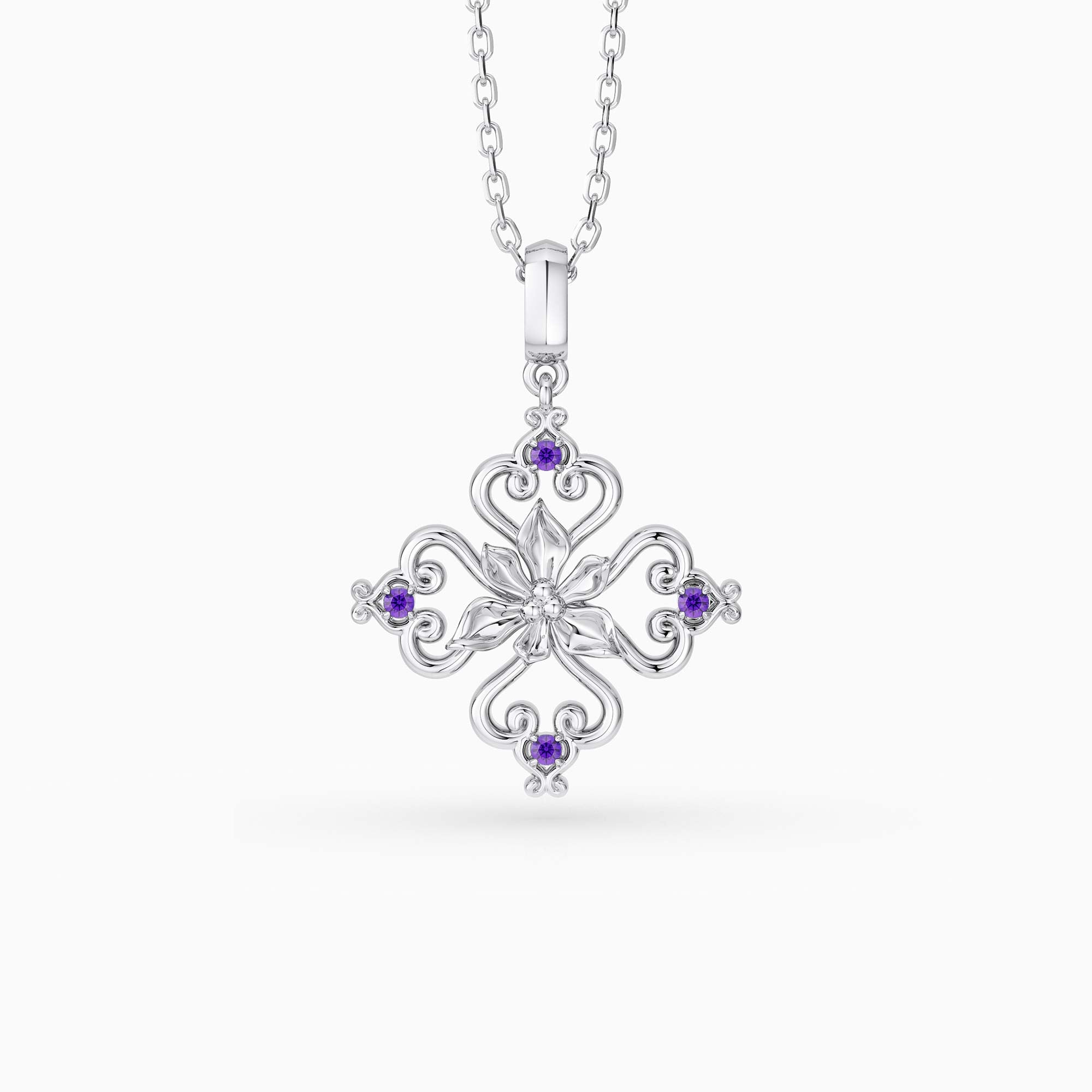Sacred Bloom Iris Love Birth Flower Necklace