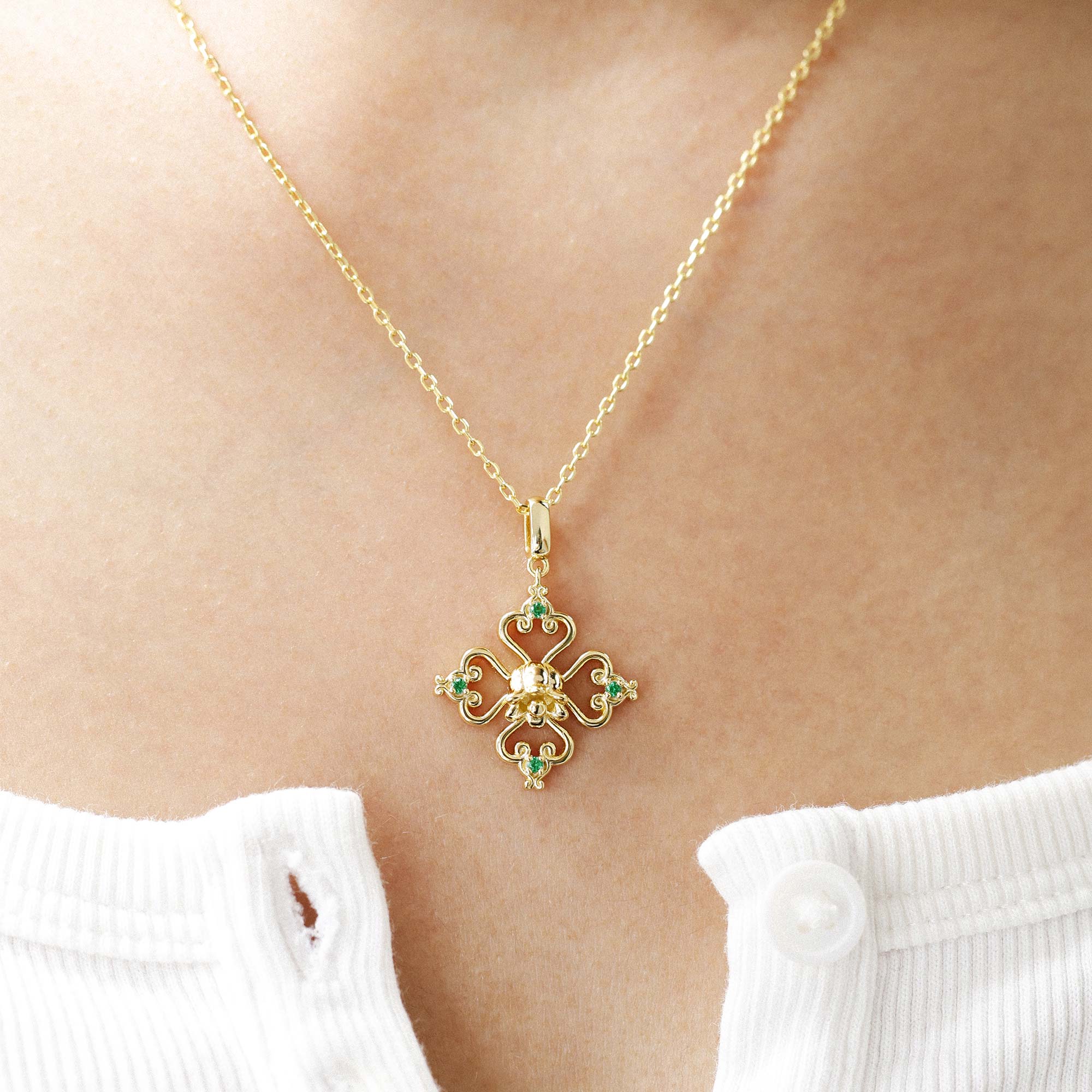 Sacred Bloom Lily of the Valley Love Birth Flower Necklace