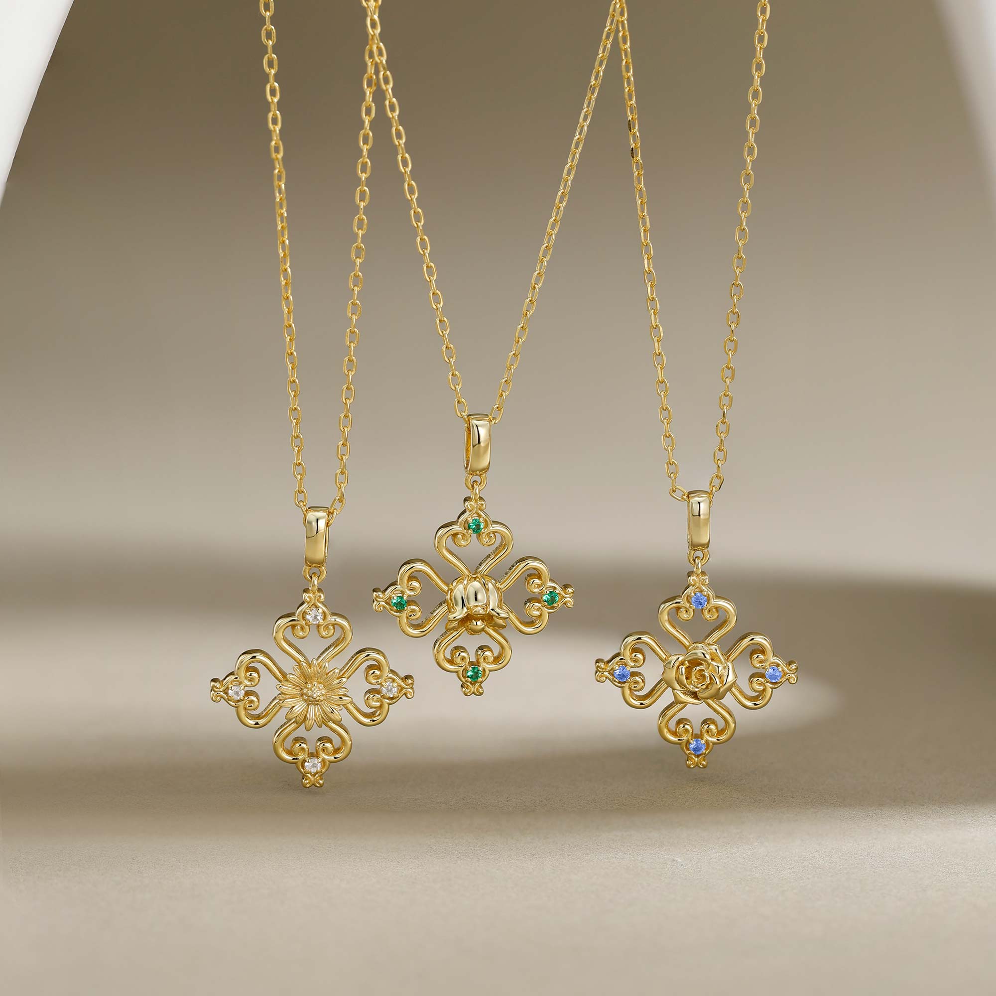 Sacred Bloom Rose Love Birth Flower Necklace