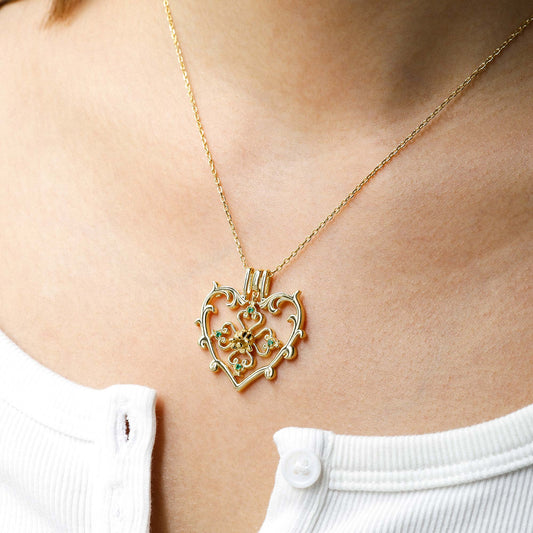 Sacred Bloom Lily of the Valley Love Birth Flower Necklace Set