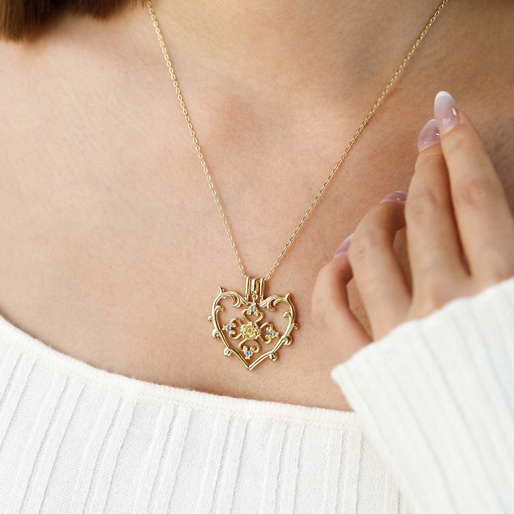 Sacred Bloom Rose Love Birth Flower Necklace