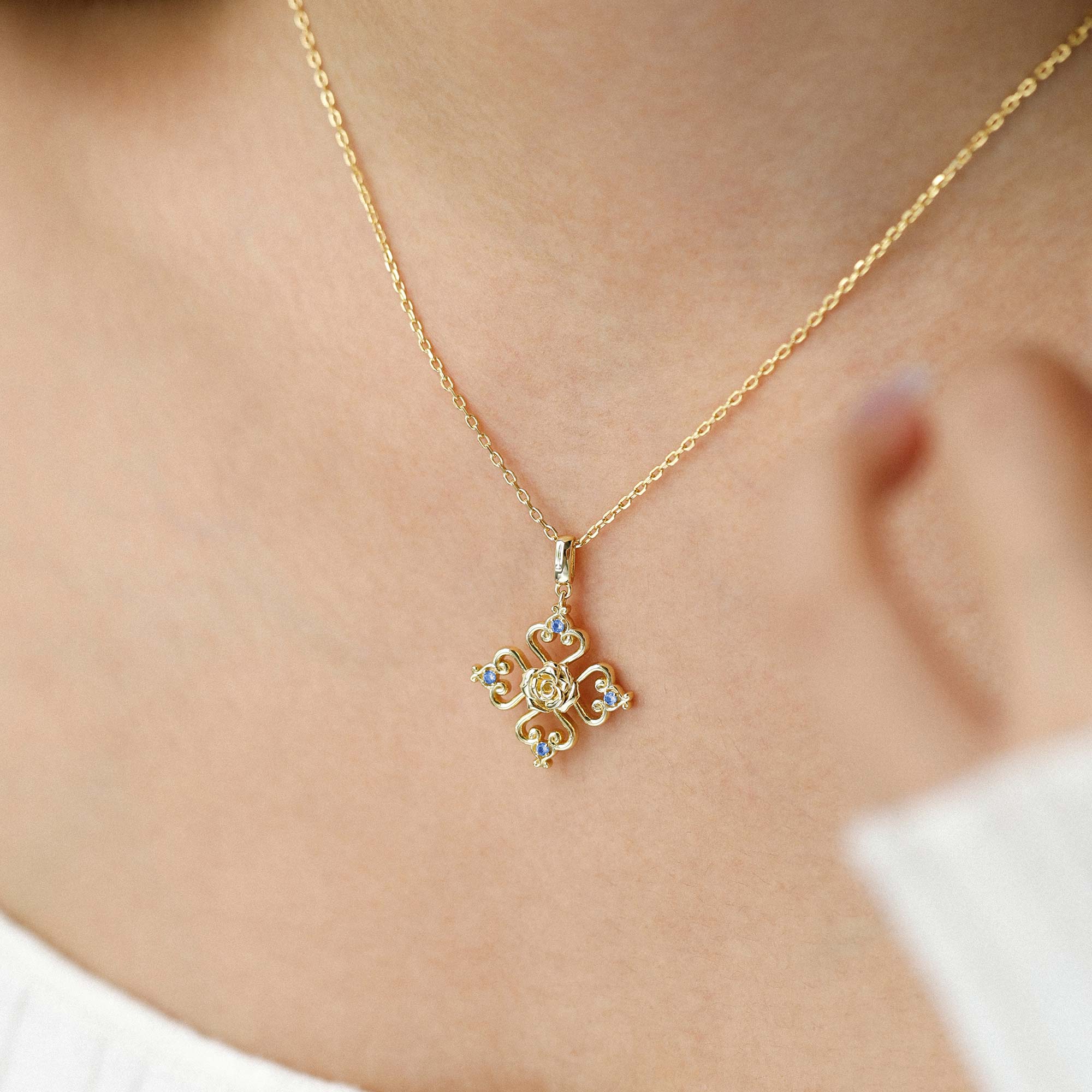 Sacred Bloom Rose Love Birth Flower Necklace