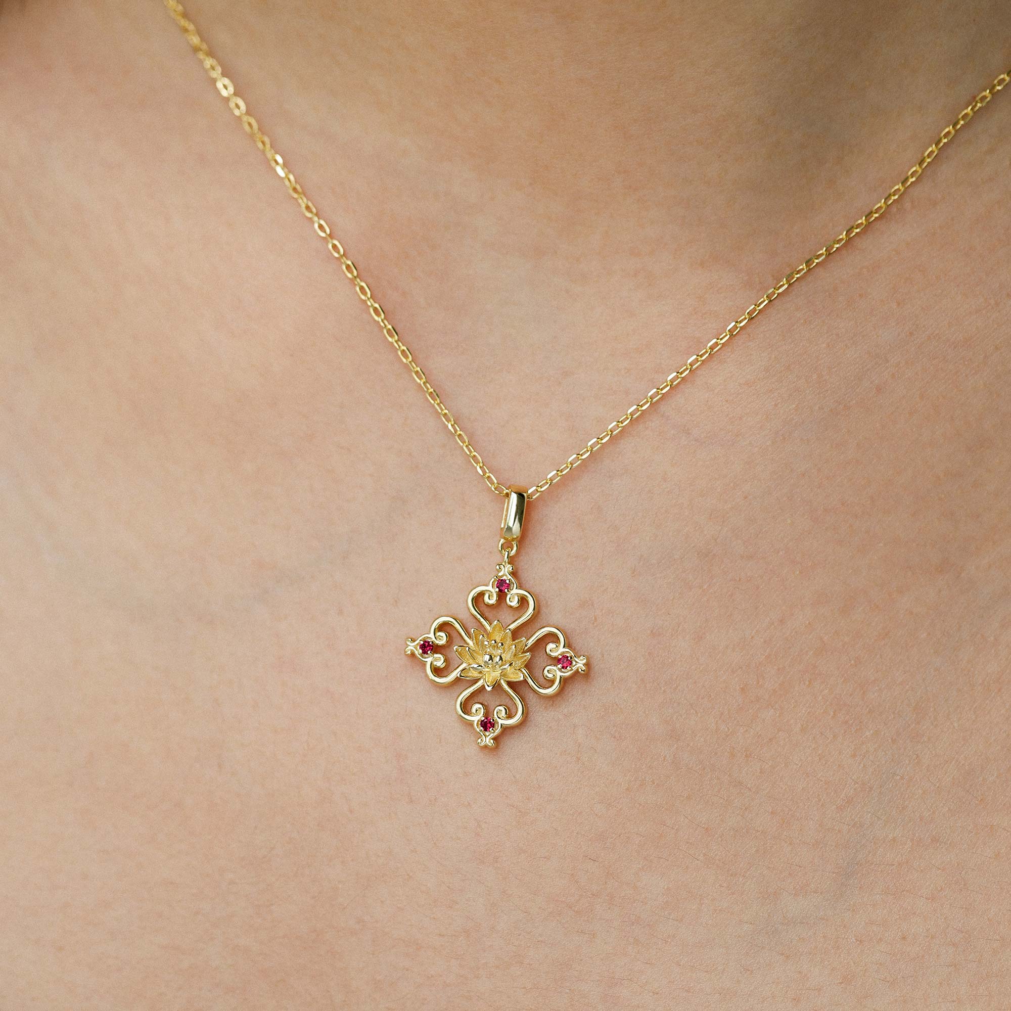 Sacred Bloom Water Lily Love Birth Flower Necklace