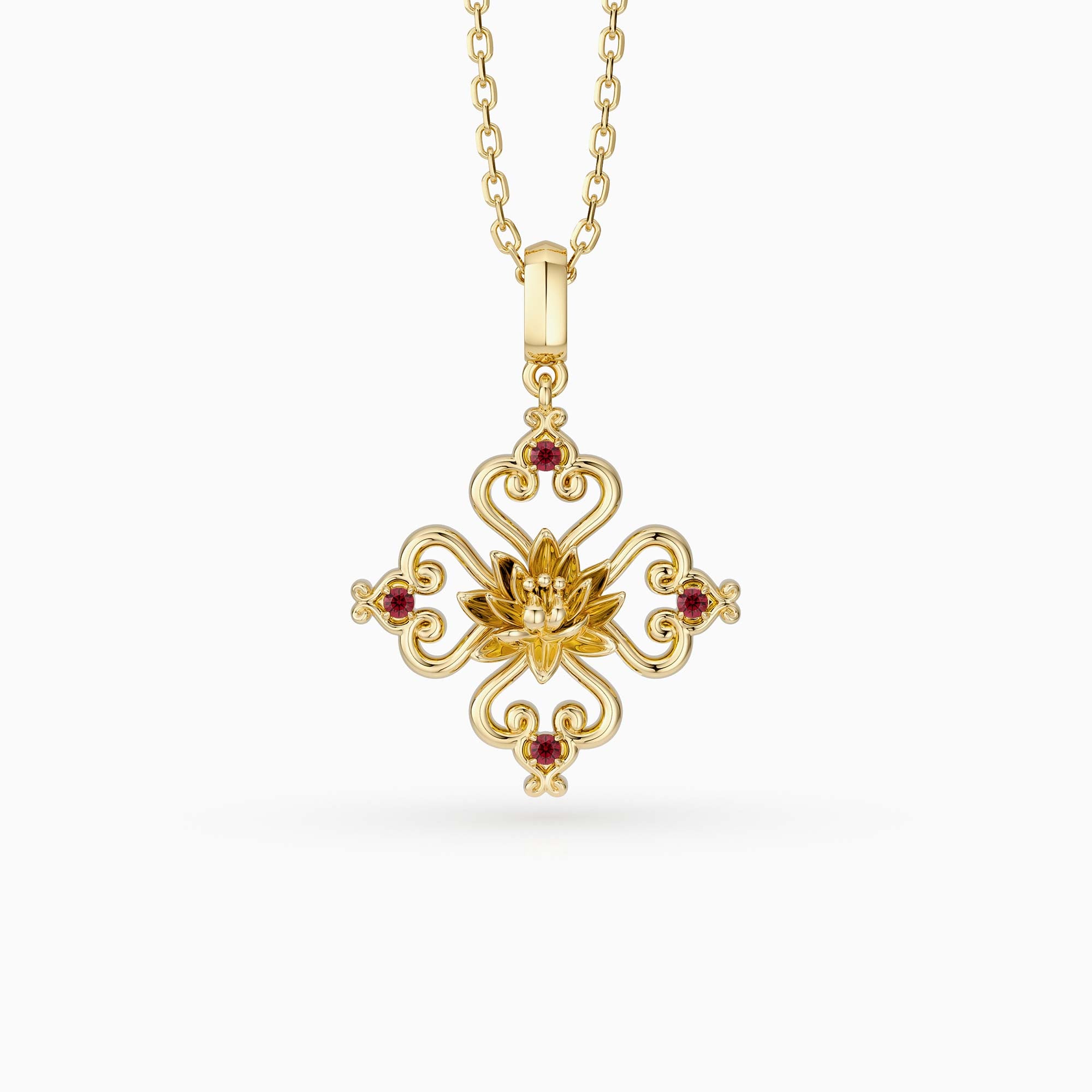 lily flower necklace gold Sacred Bloom Water Lily Love Birth Flower Necklace, Gold / Sterling Silver